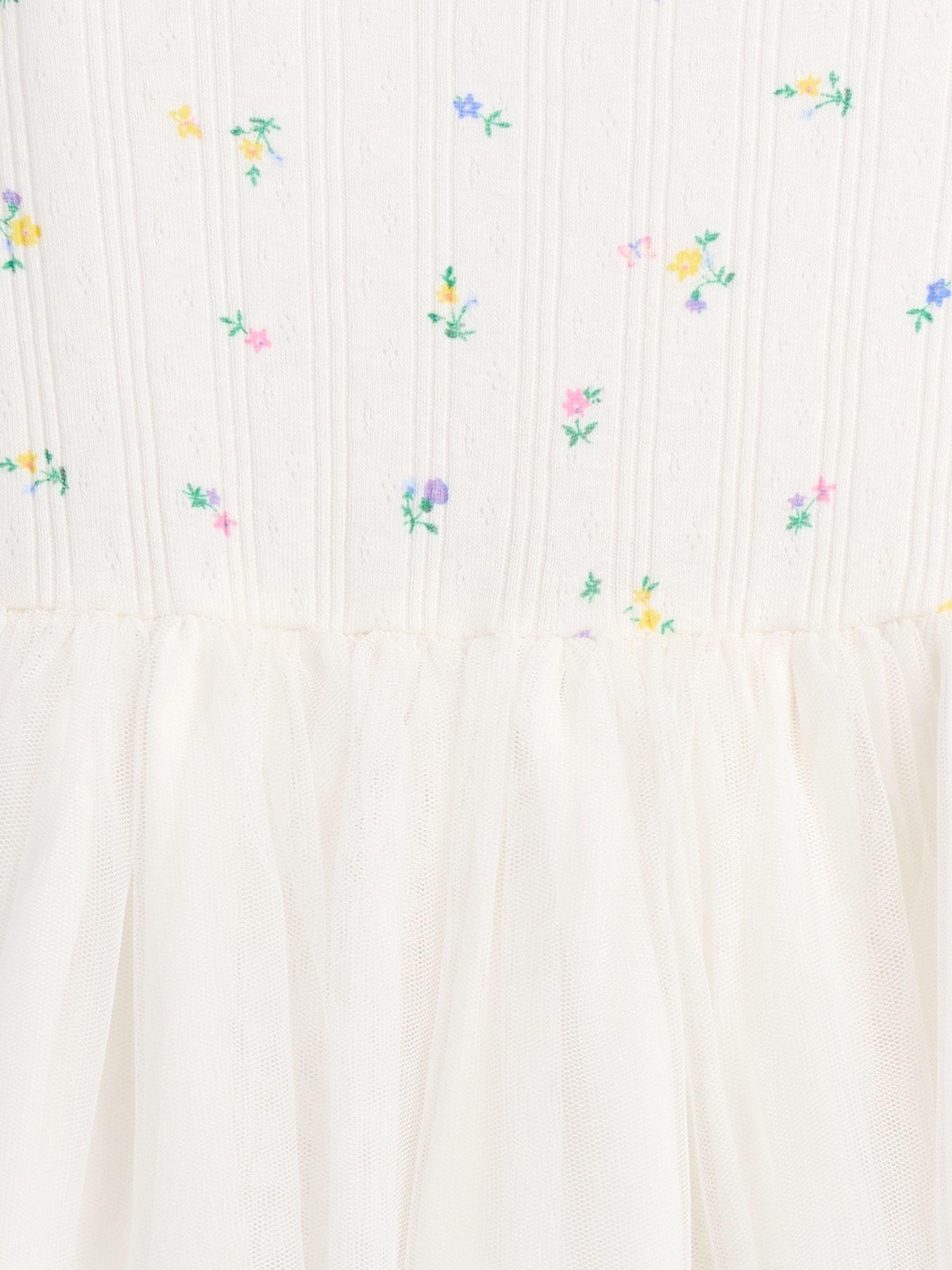 White Pointelle and Tulle Dress - Image 3 of 3