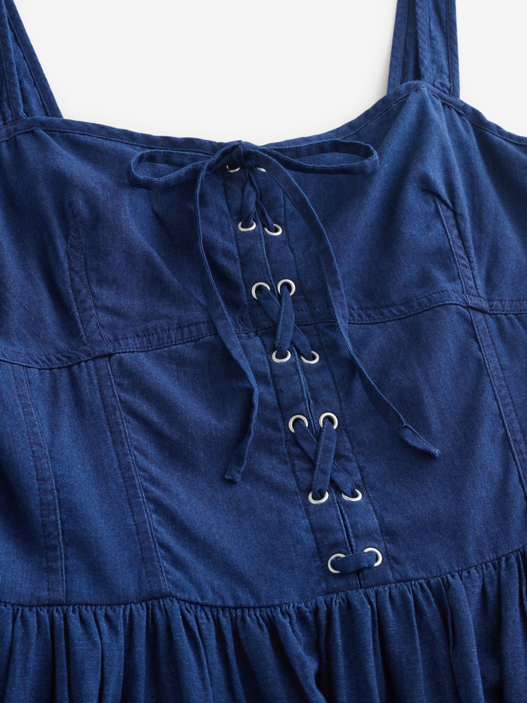 Navy Lace-Up Corset Maxi Dress - Image 3 of 4