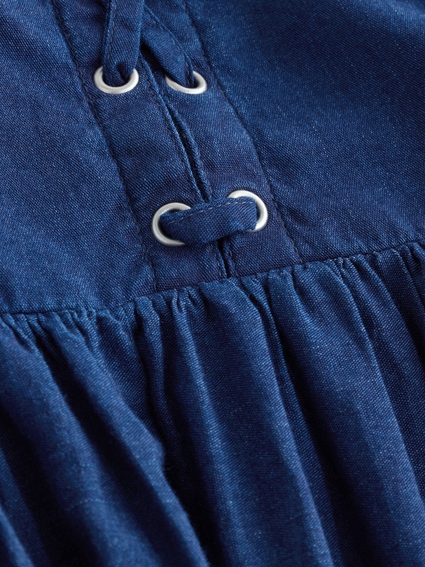 Navy Lace-Up Corset Maxi Dress - Image 4 of 4