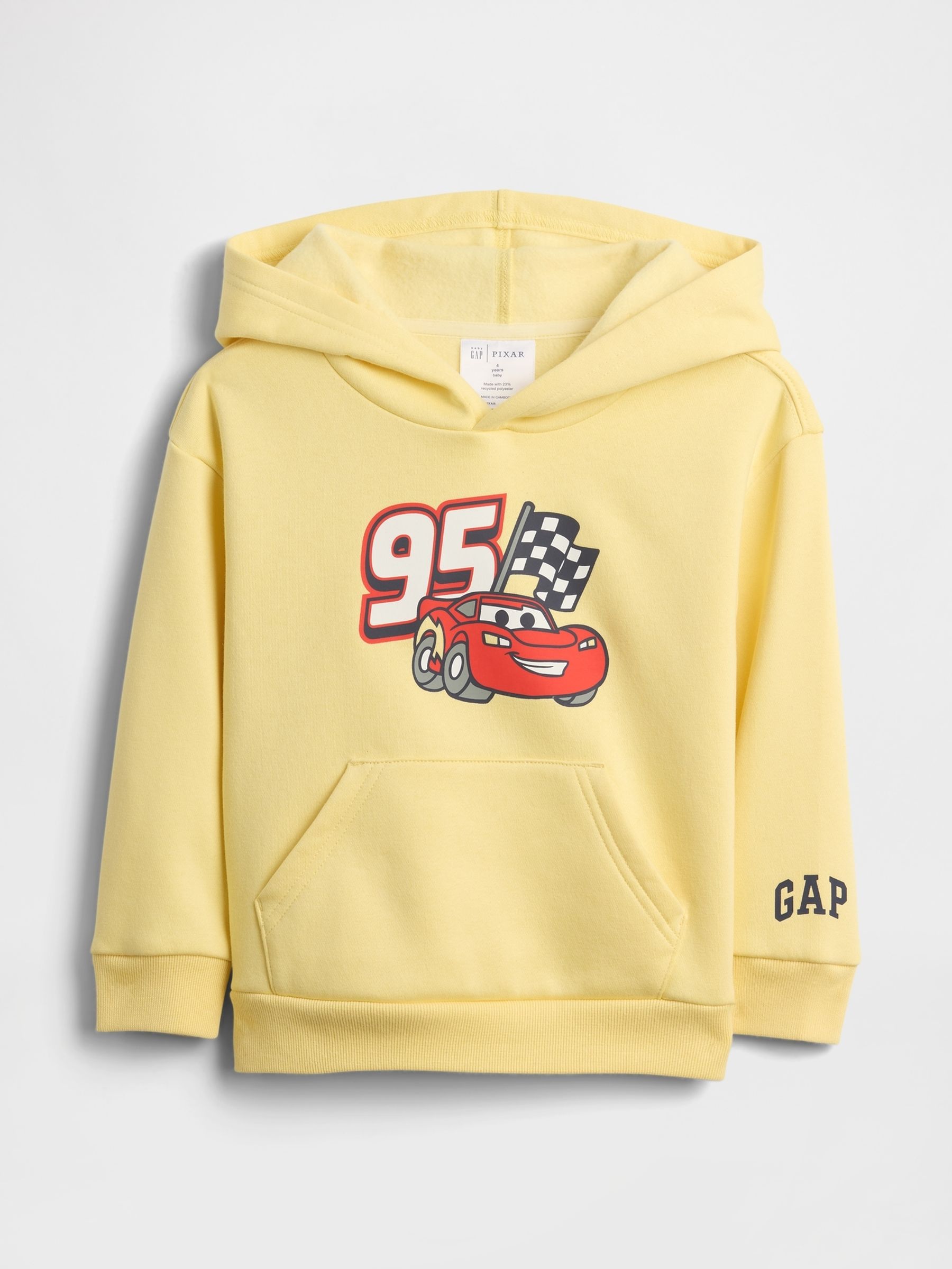 Yellow Lightning McQueen Disney Cars Relaxed Hoodie - Image 1 of 3
