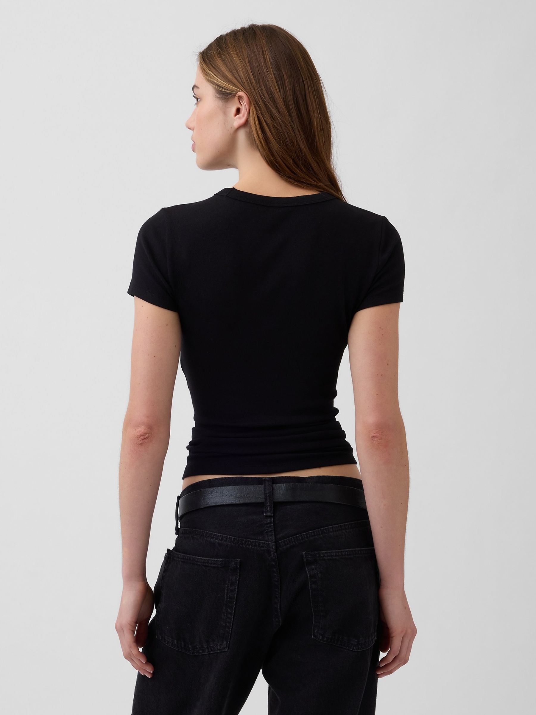 Black Modern Crew neck T-Shirt - Image 2 of 4