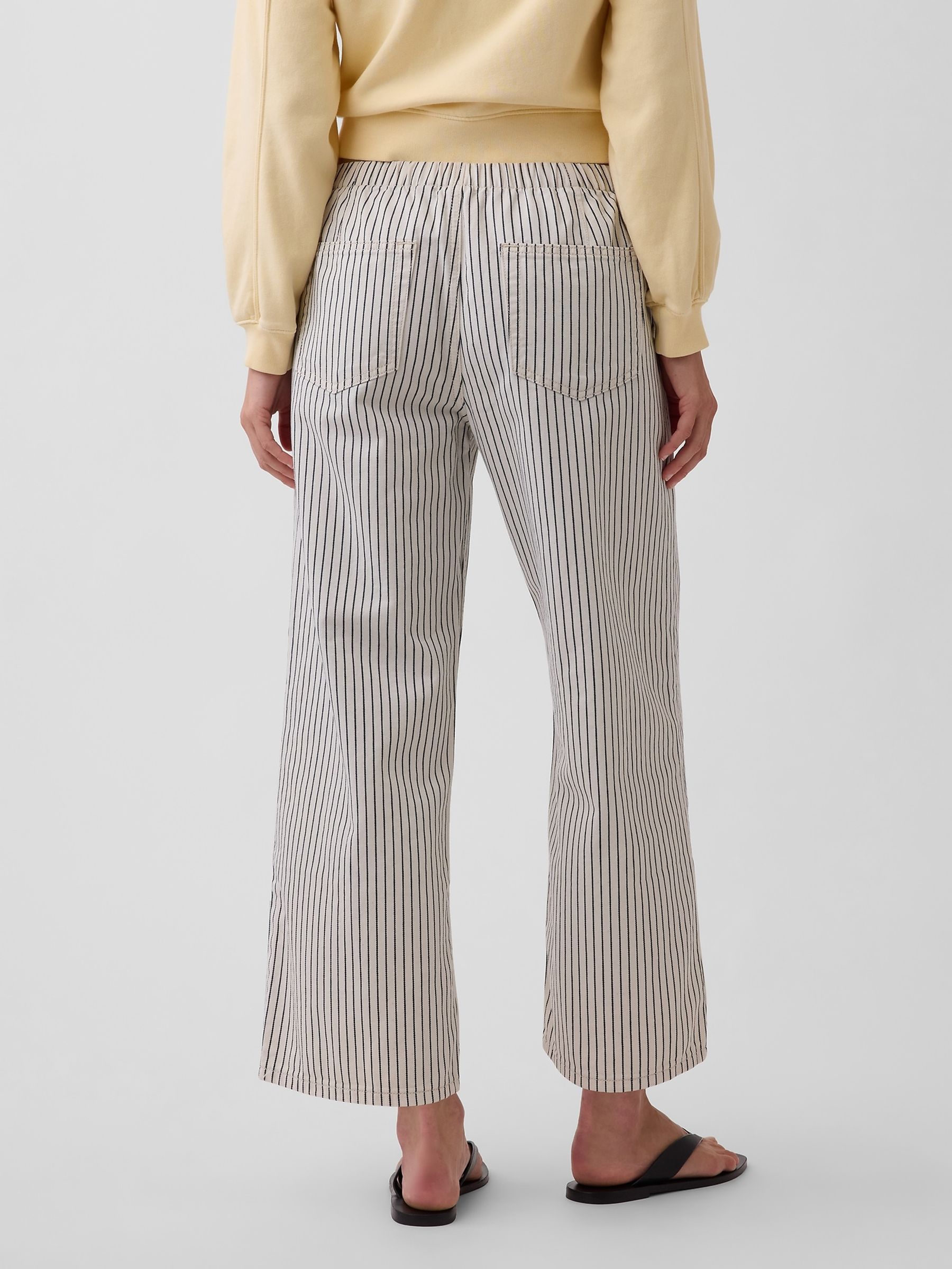 Cream Low Rise '90s Loose Easy Crop Stripe Jeans - Image 2 of 4