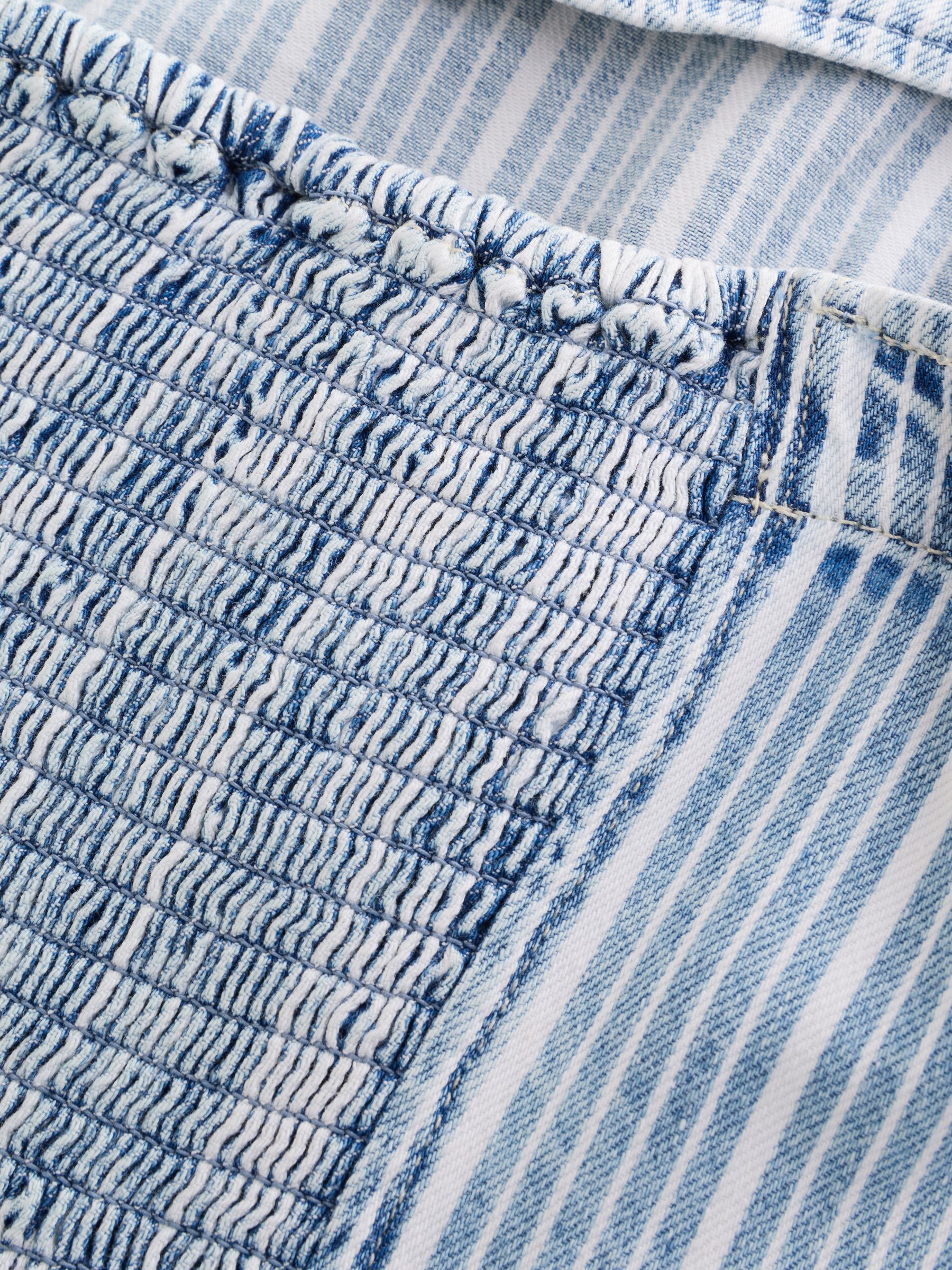 Light Wash UltraSoft Denim Stripe Drop-Waist Mini Dress - Image 8 of 9