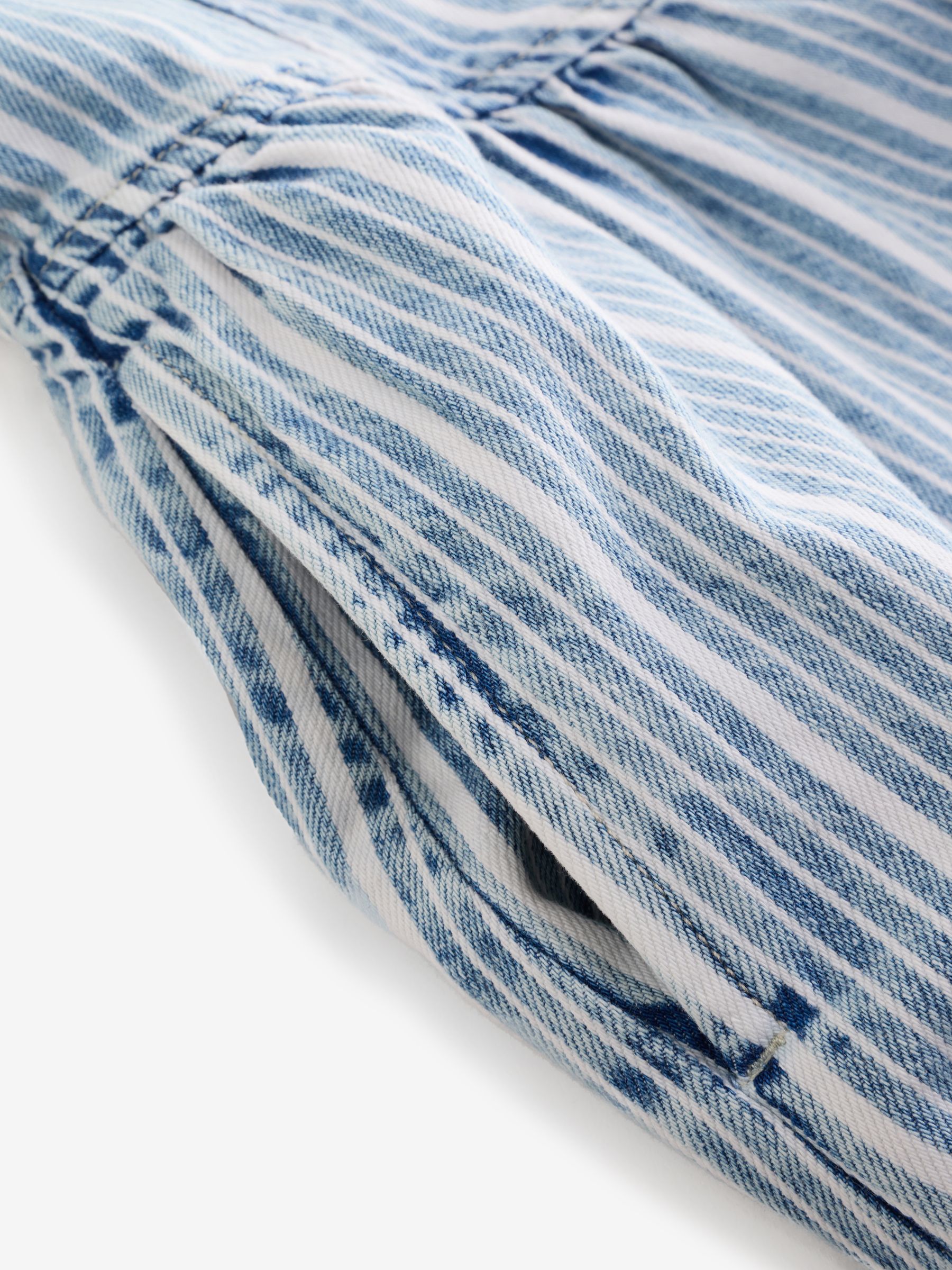 Light Wash UltraSoft Denim Stripe Drop-Waist Mini Dress - Image 9 of 9