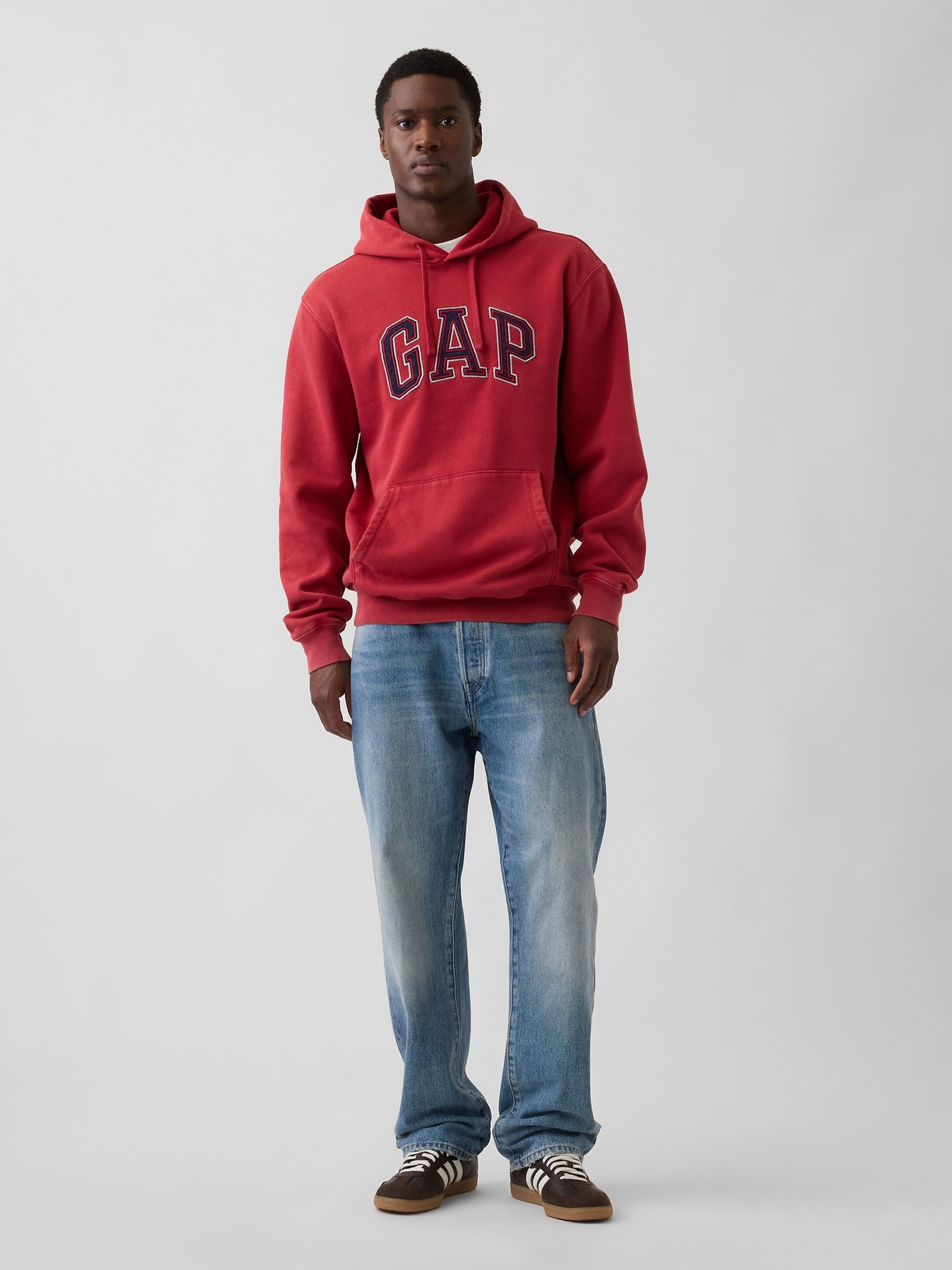 Red Vintage Soft Relaxed Logo Hoodie - Image 3 of 4