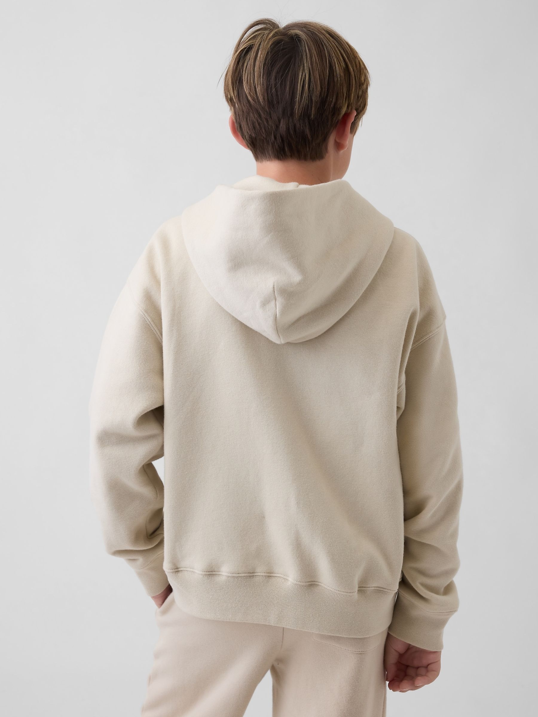 Beige Vintage Soft Logo Zip Hoodie - Image 2 of 5 Beige Vintage Soft Logo Zip Hoodie - Image 2 of 5