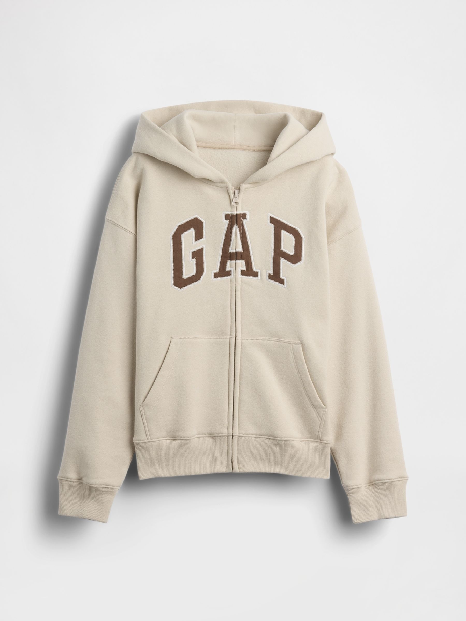 Beige Vintage Soft Logo Zip Hoodie - Image 4 of 5