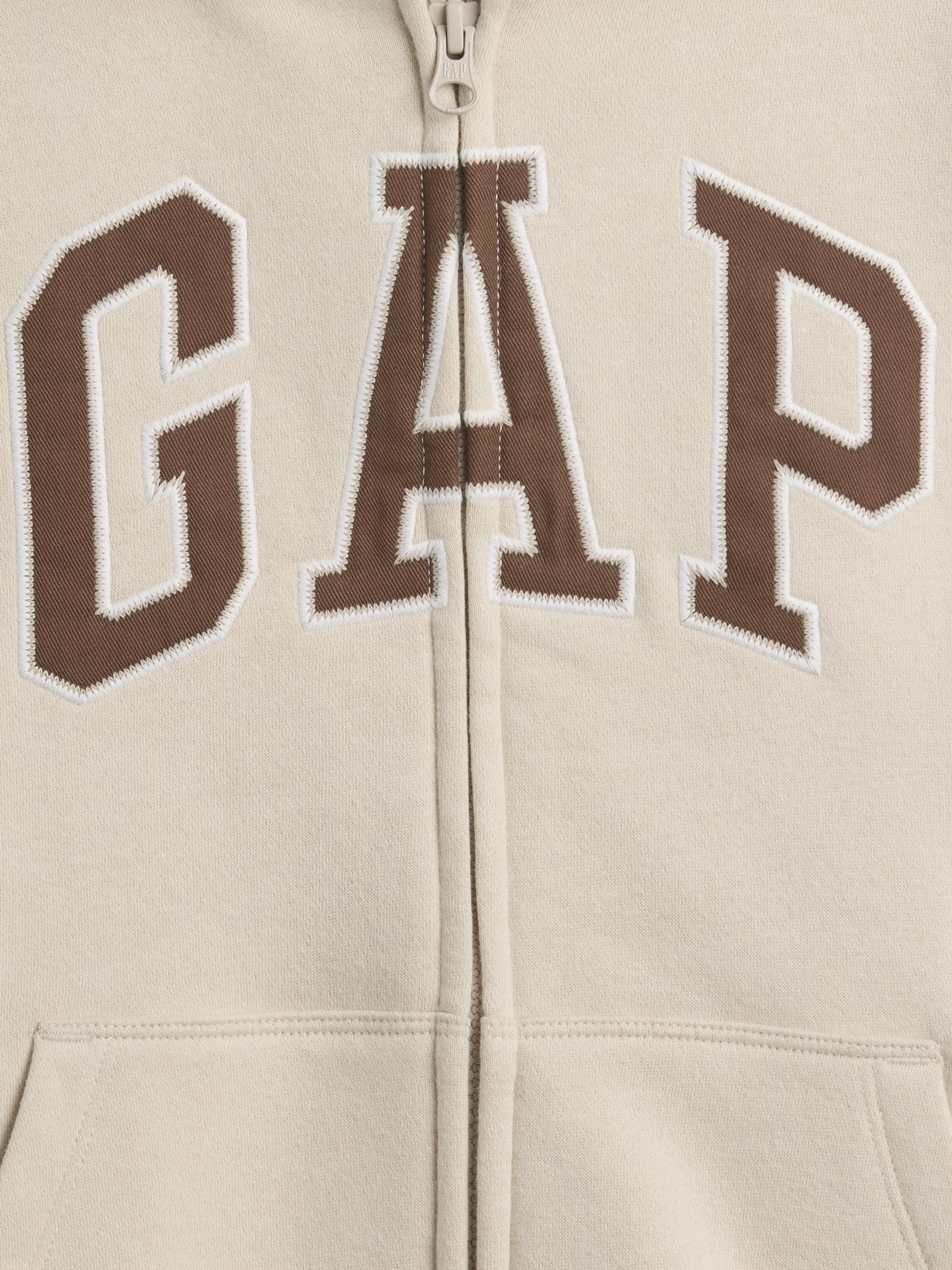 Beige Vintage Soft Logo Zip Hoodie - Image 5 of 5 Beige Vintage Soft Logo Zip Hoodie - Image 5 of 5