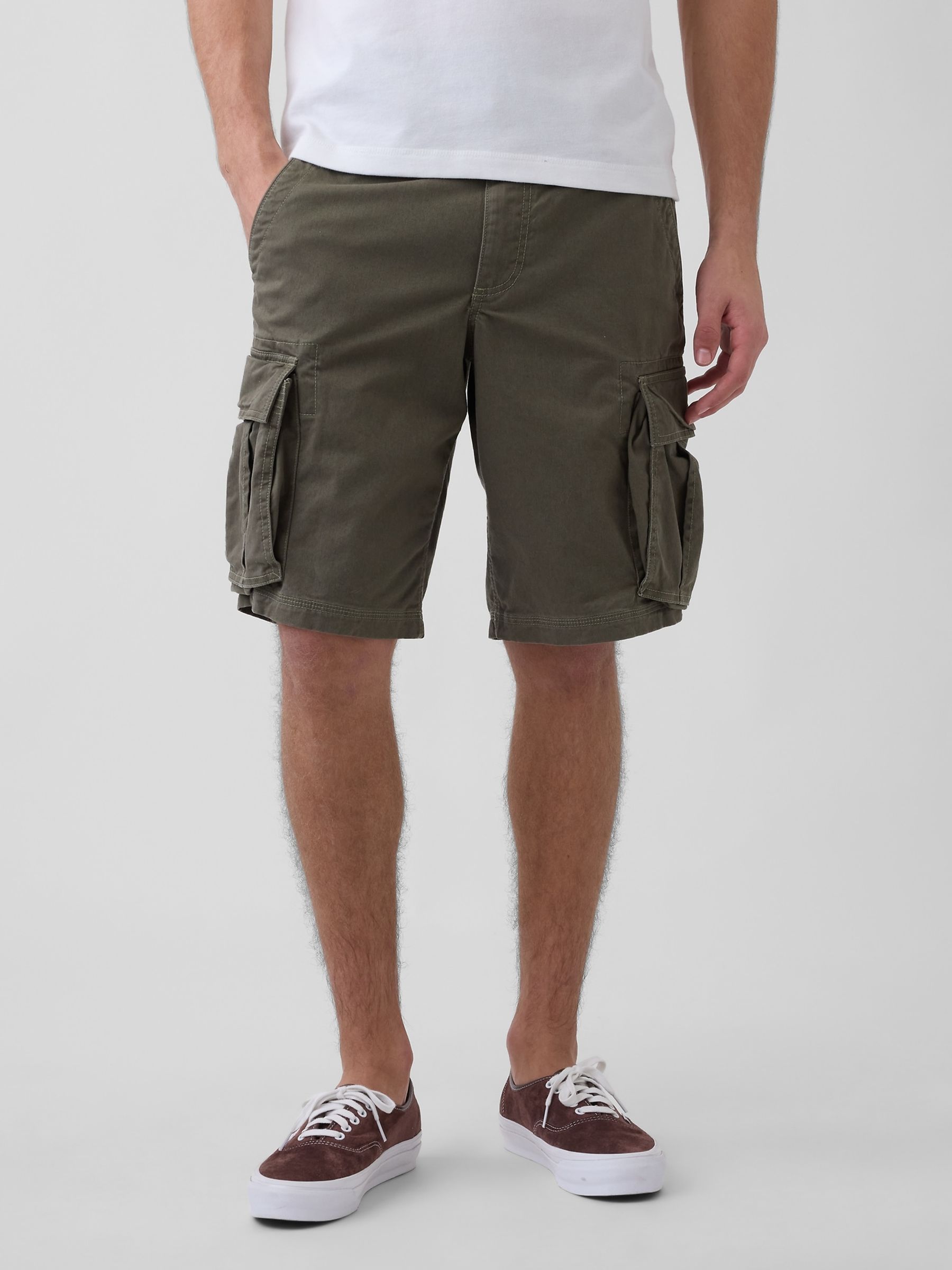 Green Relaxed Cargo Shorts - Image 1 of 5
