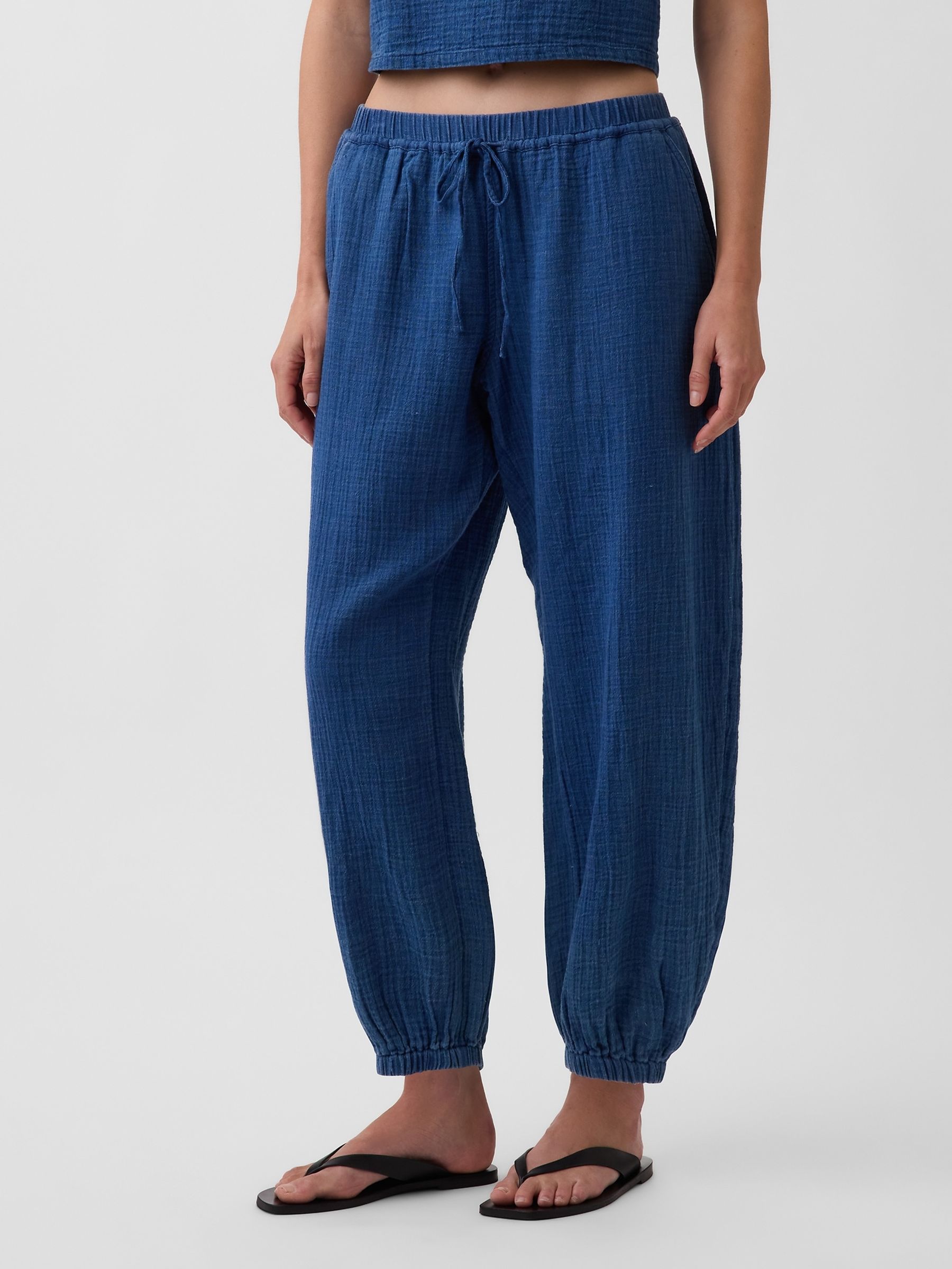 Blue Gauze Easy Barrel Joggers - Image 1 of 4