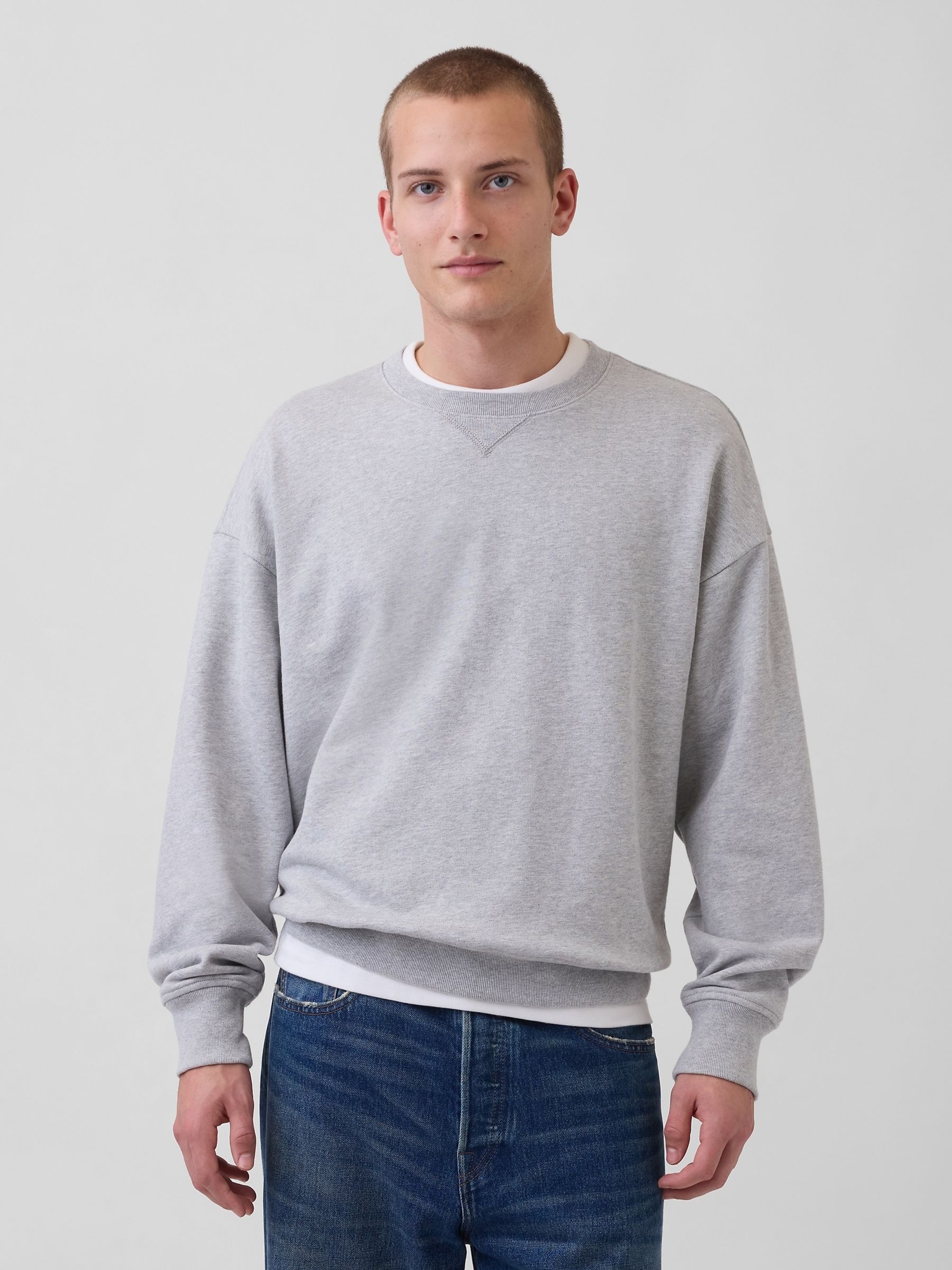 Grey Heavyweight French Terry Oversized Sweatshirt - Image 1 of 4