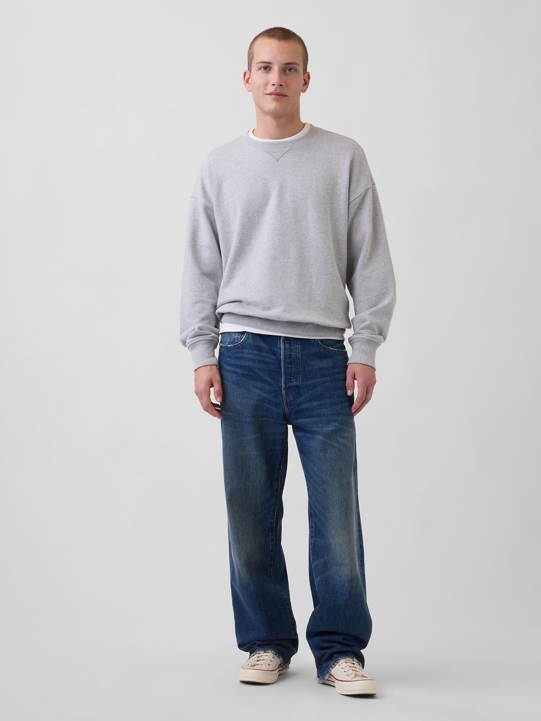 Grey Heavyweight French Terry Oversized Sweatshirt - Image 3 of 4