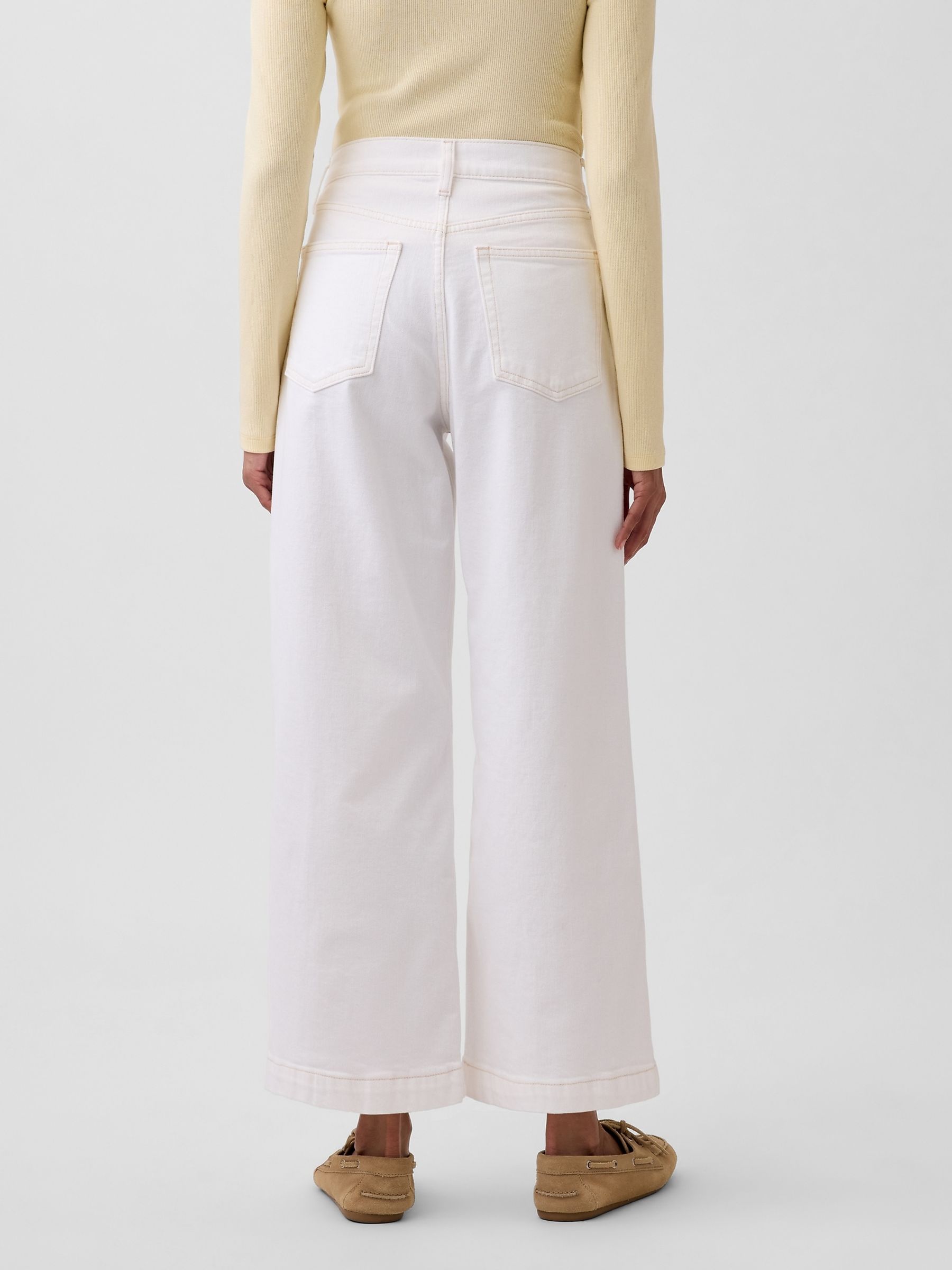 White High Waisted Stride Wide-Leg Ankle Jeans - Image 2 of 4