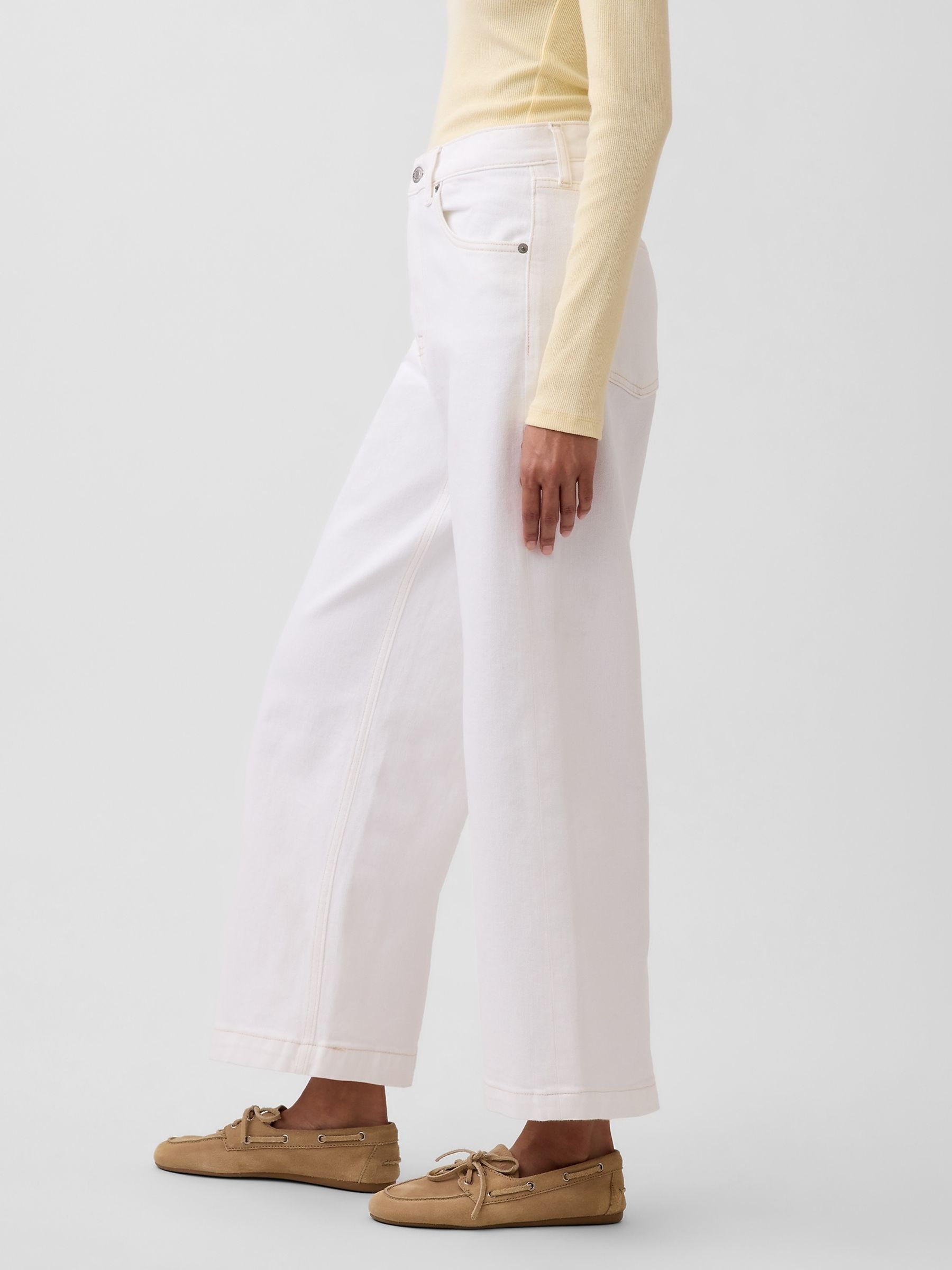 White High Waisted Stride Wide-Leg Ankle Jeans - Image 4 of 4