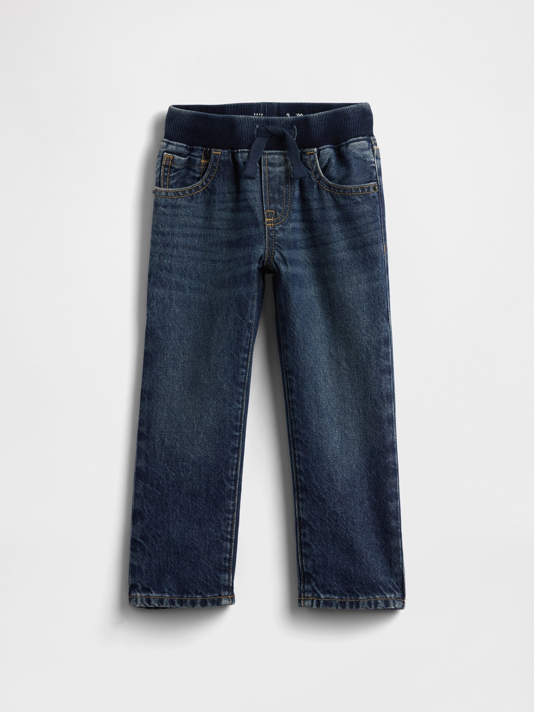 Dark Wash Straight Pull on Jeans - Image 1 of 2