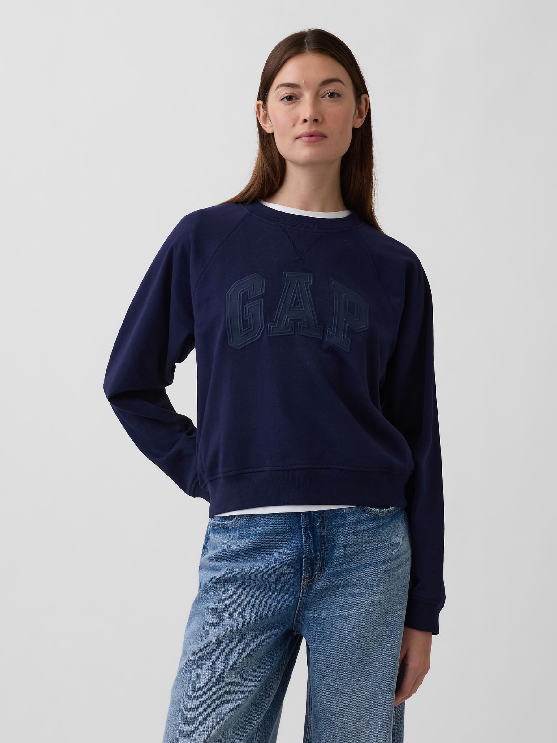 Blue French Terry Raglan Logo Sweatshirt - Image 1 of 4