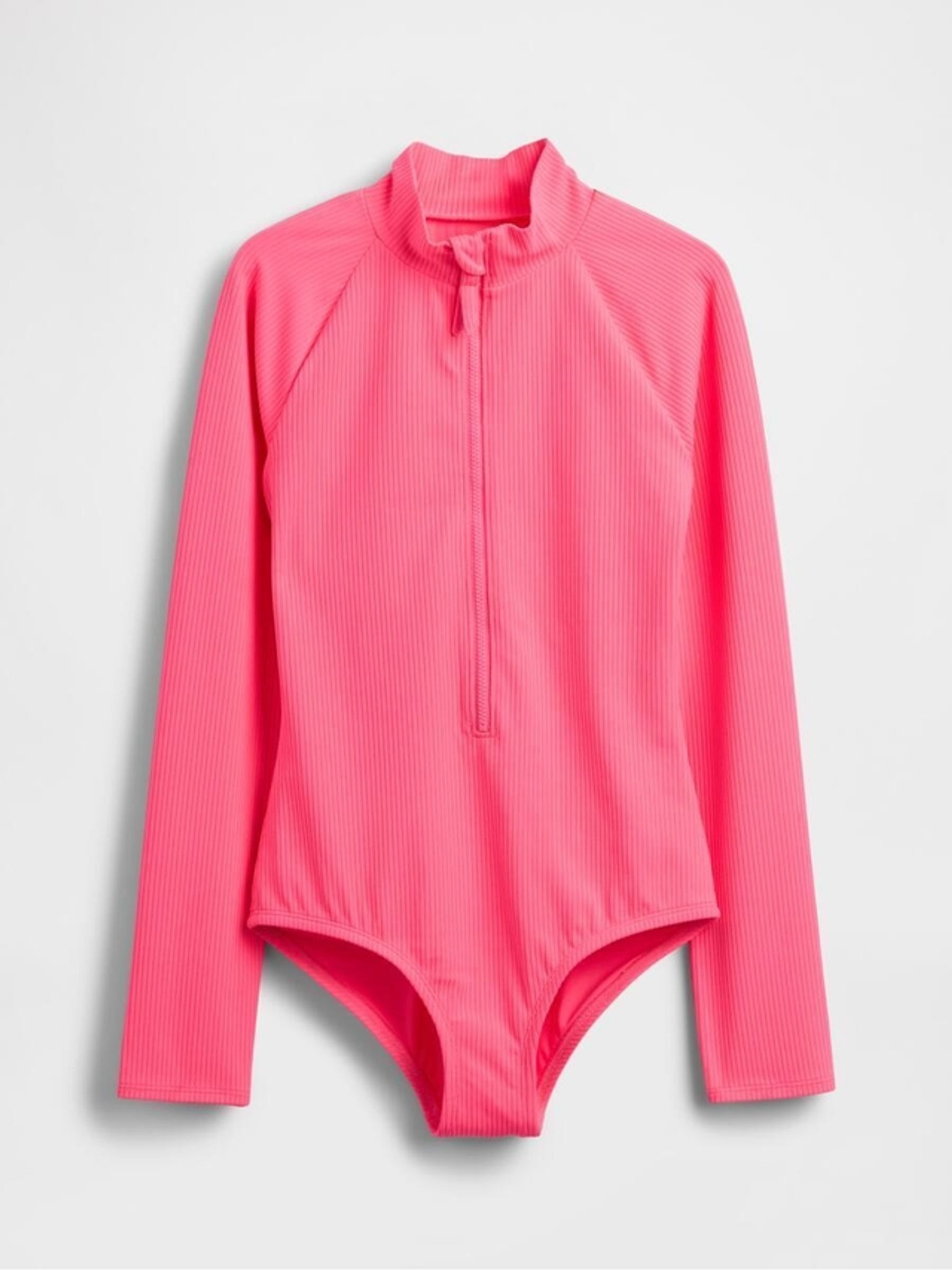 Pink Rash Guard One-Piece Swimsuit (4-13yrs) - Image 1 of 3
