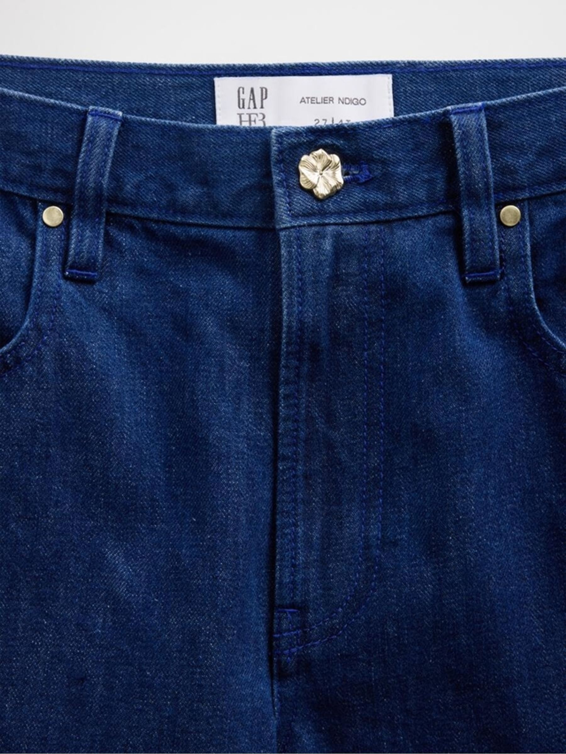 Gap x Harlem's Fashion Row Dark Wash Extra Baggy Floral Jeans - Image 8 of 8