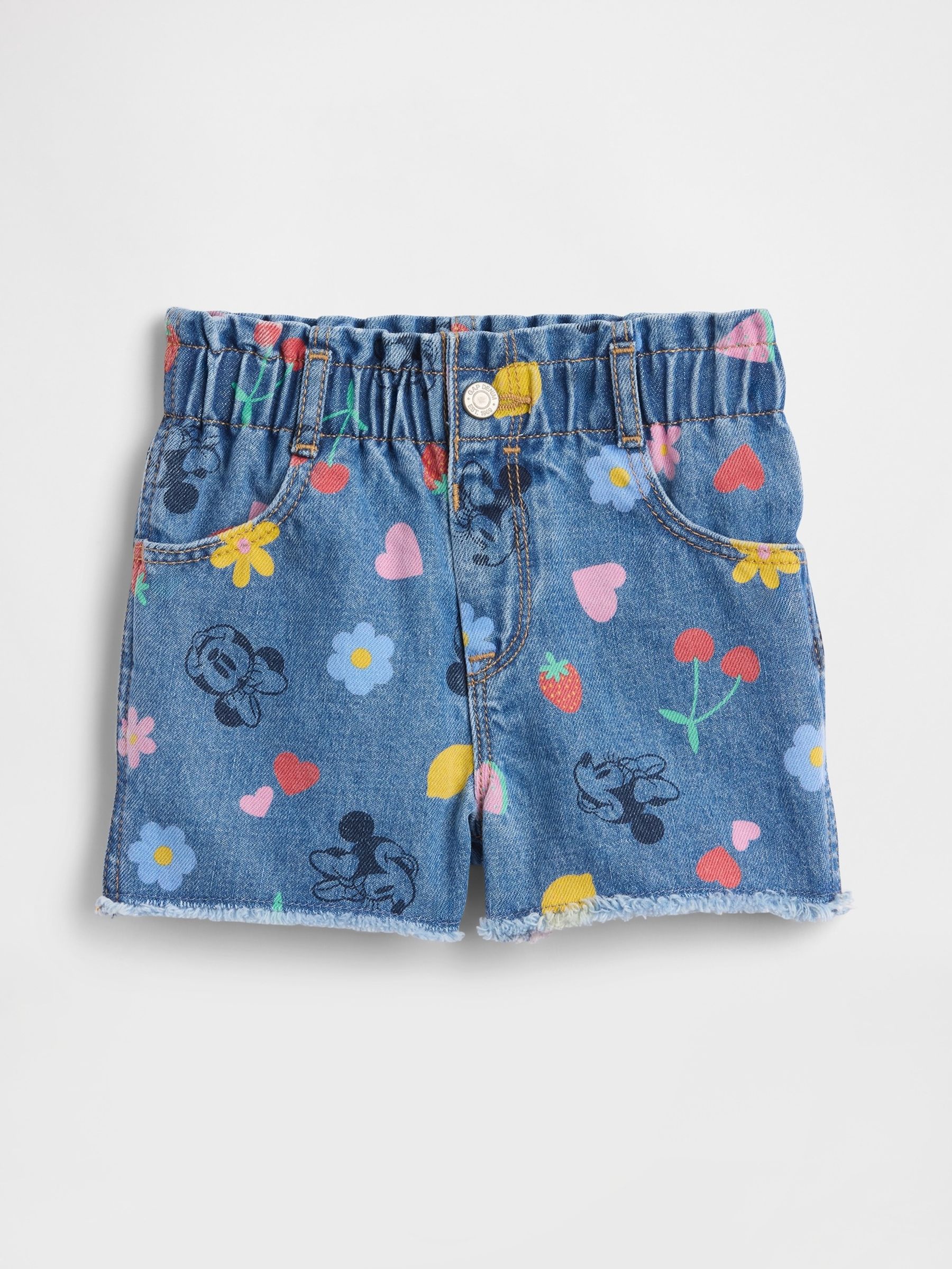 Medium wash Disney Paperbag Mom Jean Shorts - Image 1 of 3