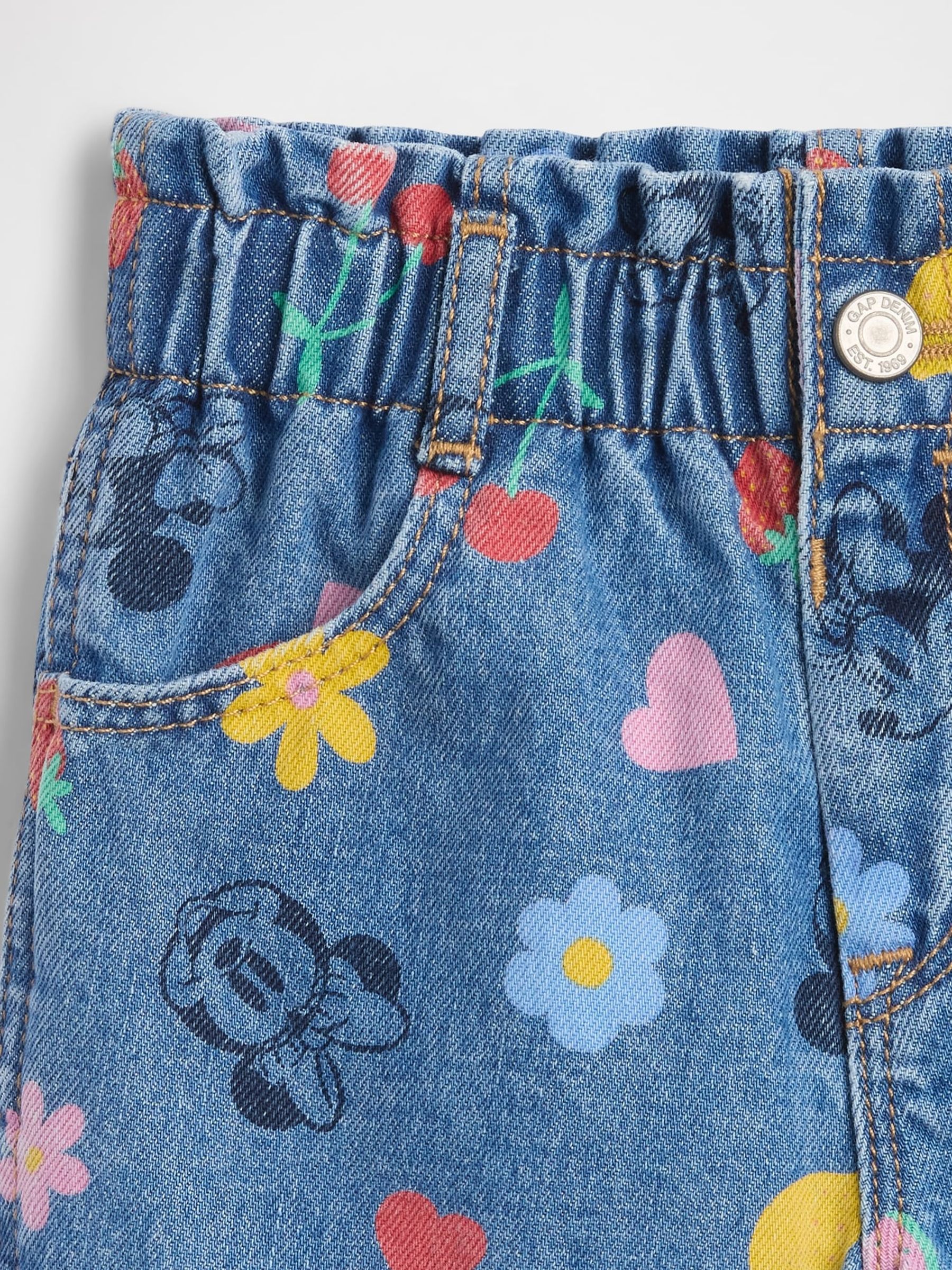 Medium wash Disney Paperbag Mom Jean Shorts - Image 3 of 3