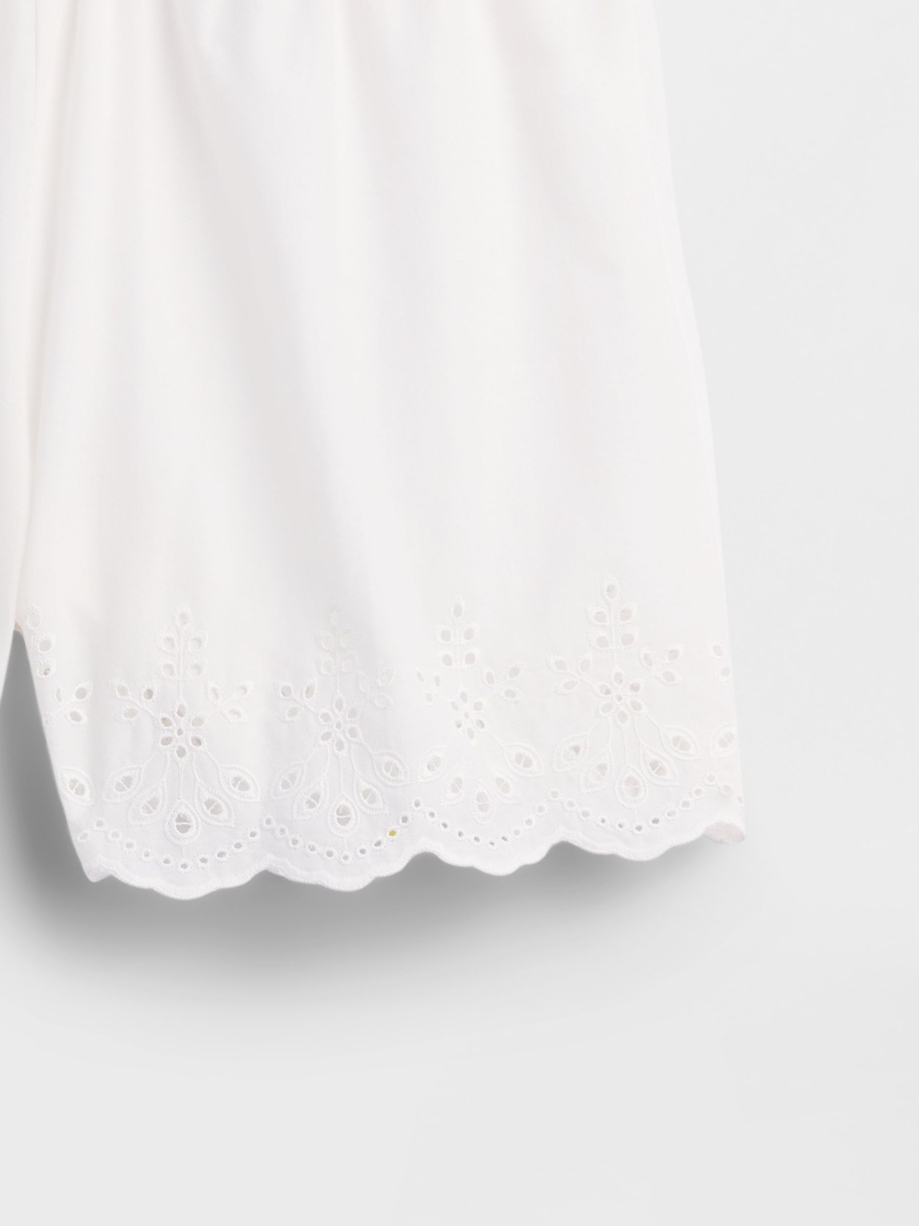 White Poplin Eyelet pyjama Shorts - Image 5 of 5