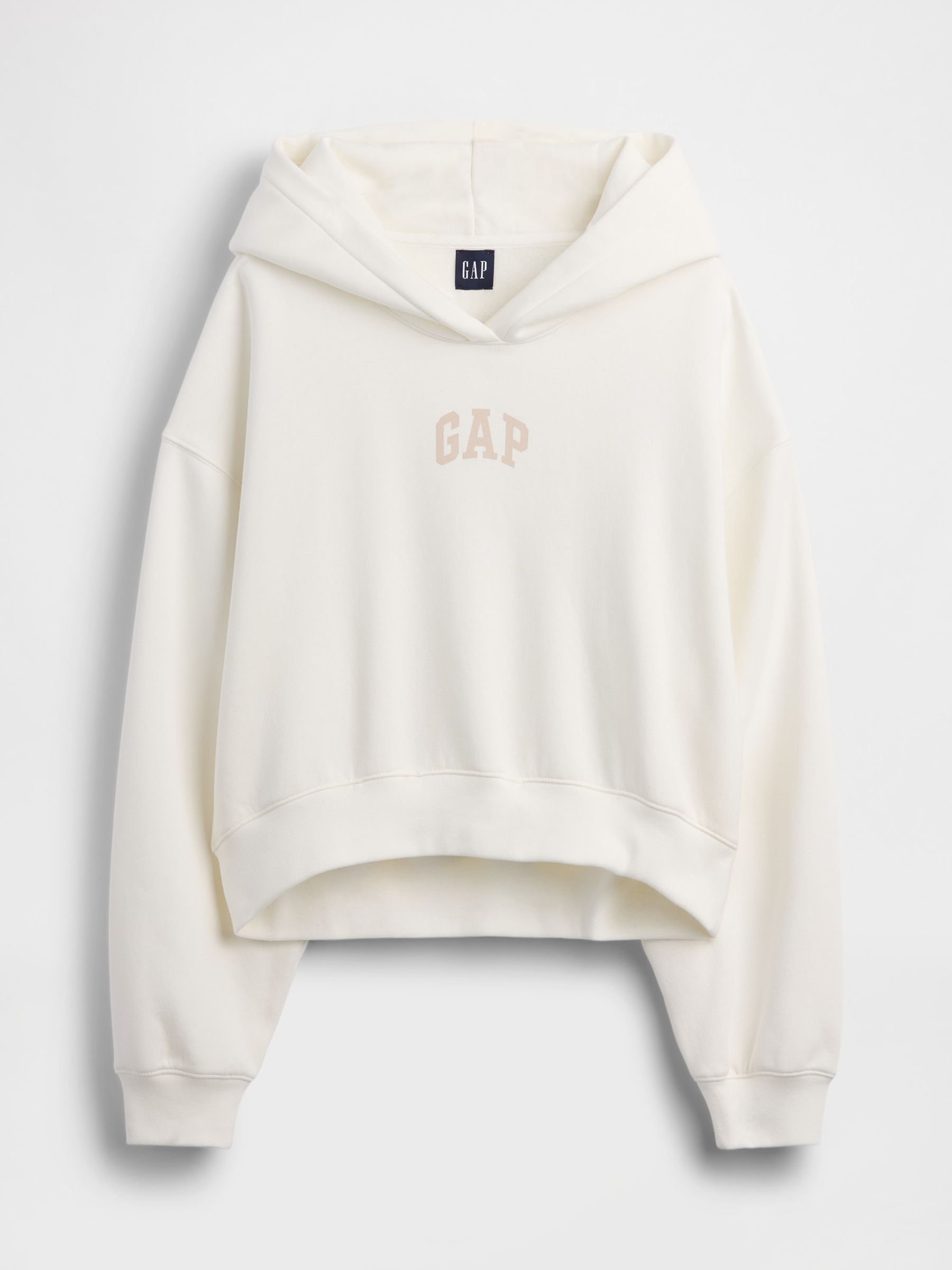 White VintageSoft Oversized Crop Logo Hoodie - Image 5 of 5