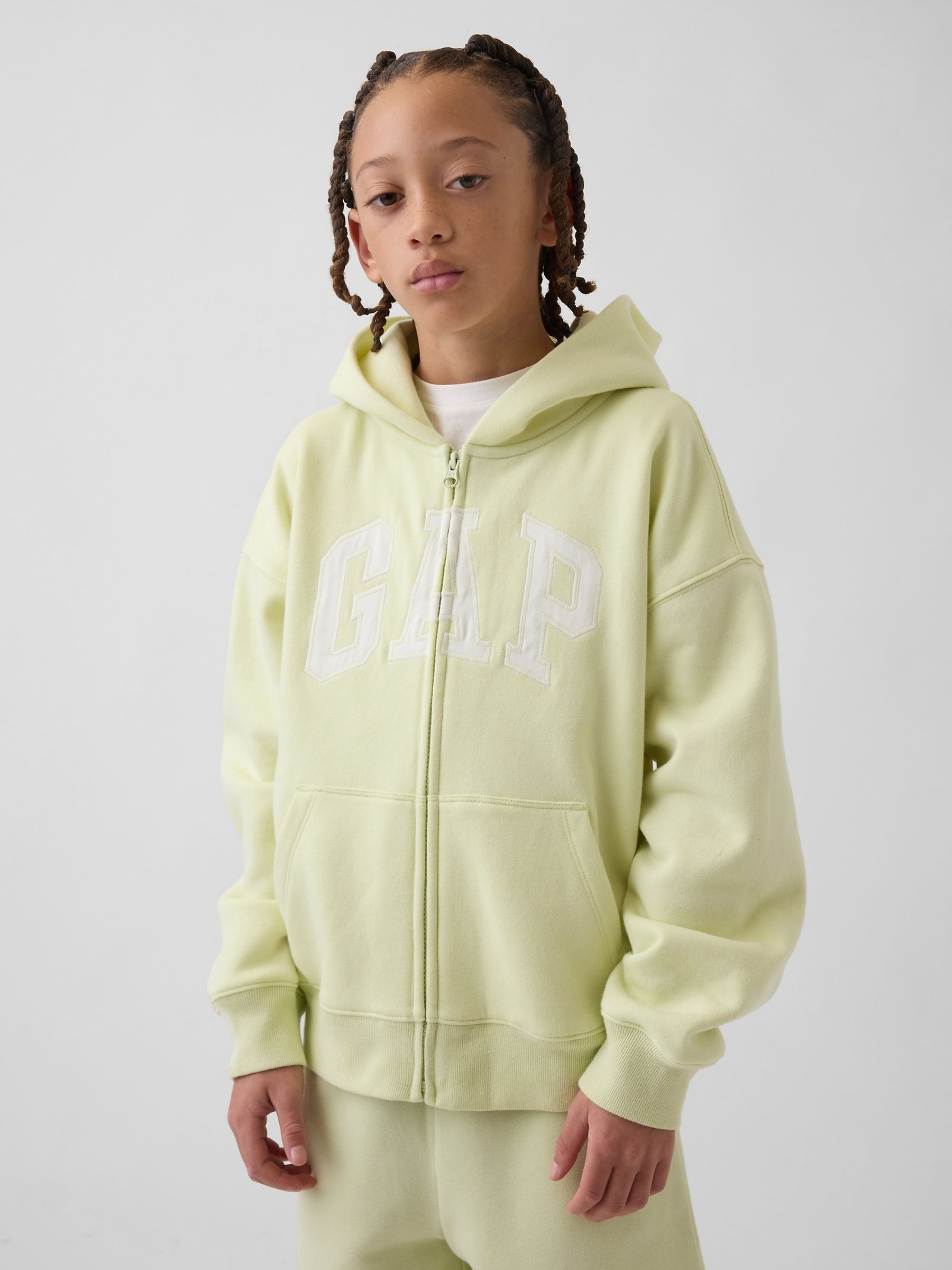 Yellow VintageSoft Logo Zip Hoodie - Image 1 of 5