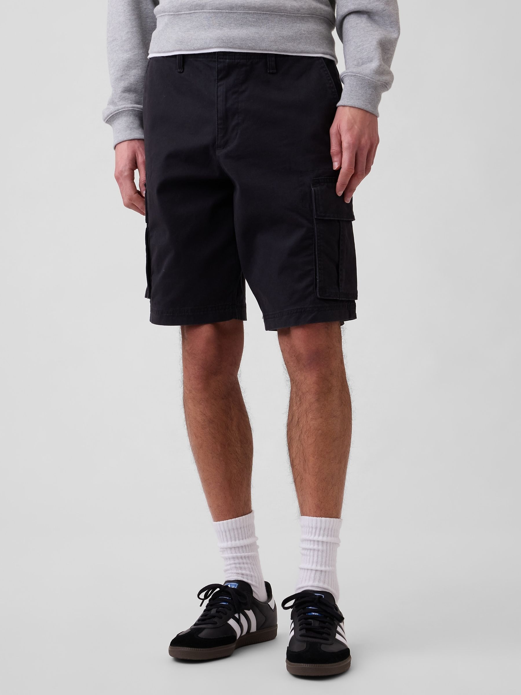 Black 11 inch Essential Cargo Shorts - Image 1 of 6