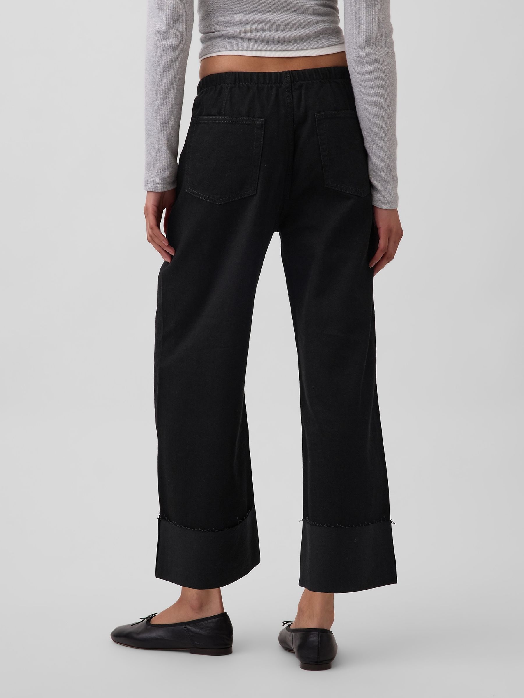 Black Low Rise UltraSoft Easy '90s Loose Crop Jeans - Image 1 of 4