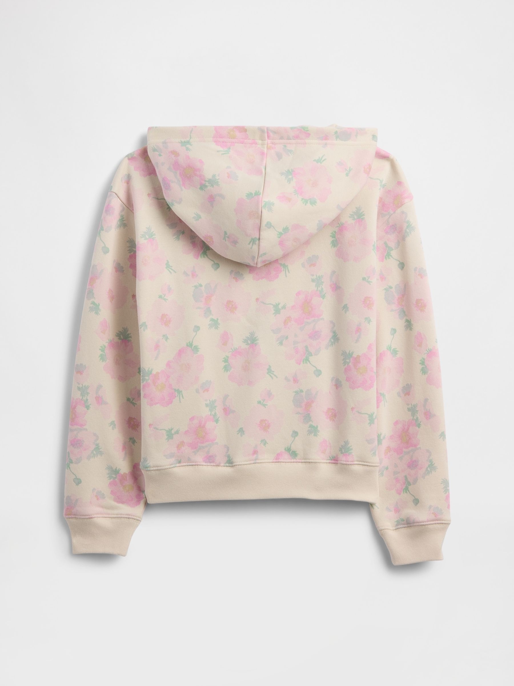 Pink Floral Relaxed Logo Zip Hoodie - Image 2 of 3