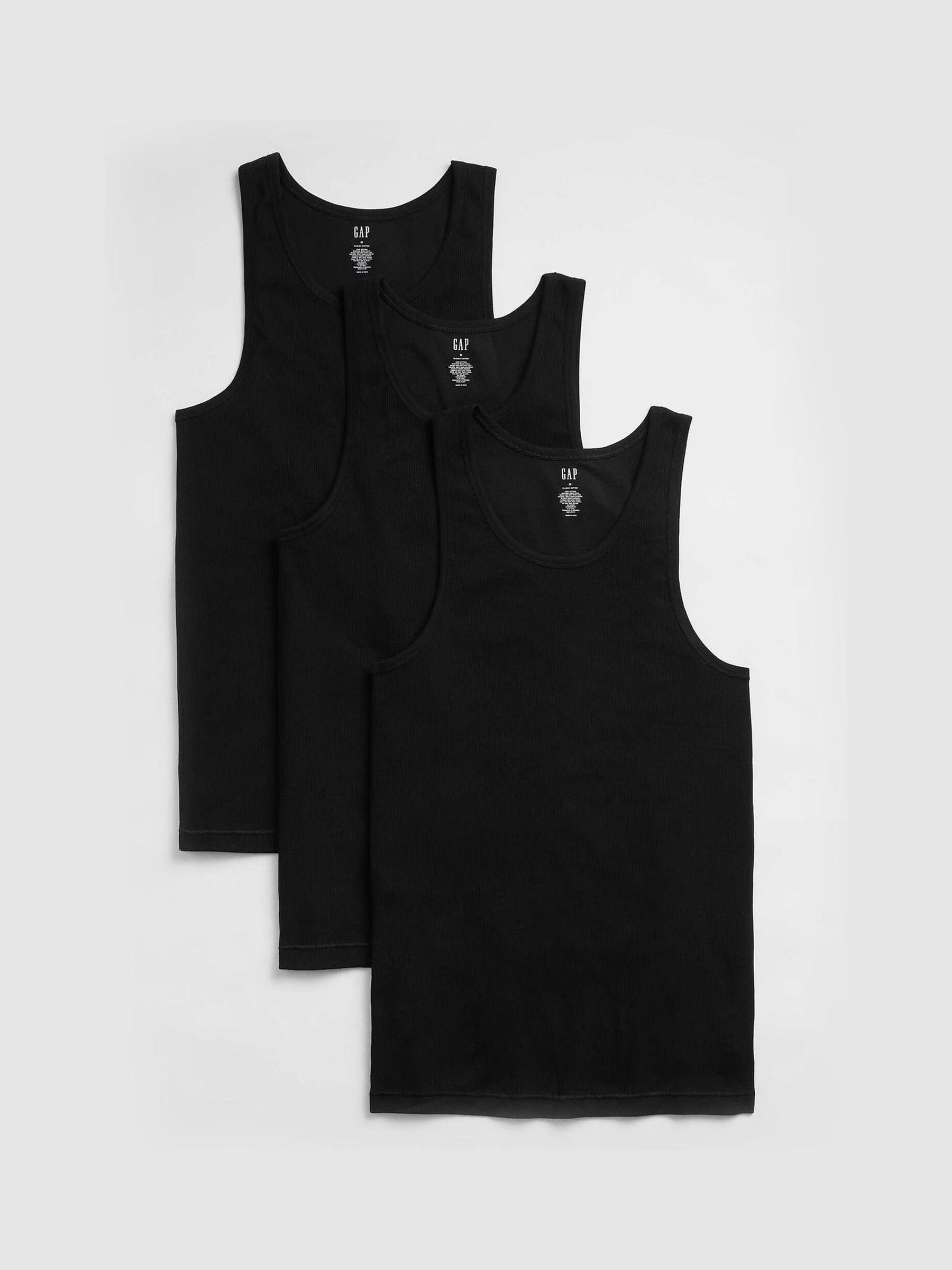 Black Sleeveless Crew Neck Vest Top 3 Pack - Image 1 of 1