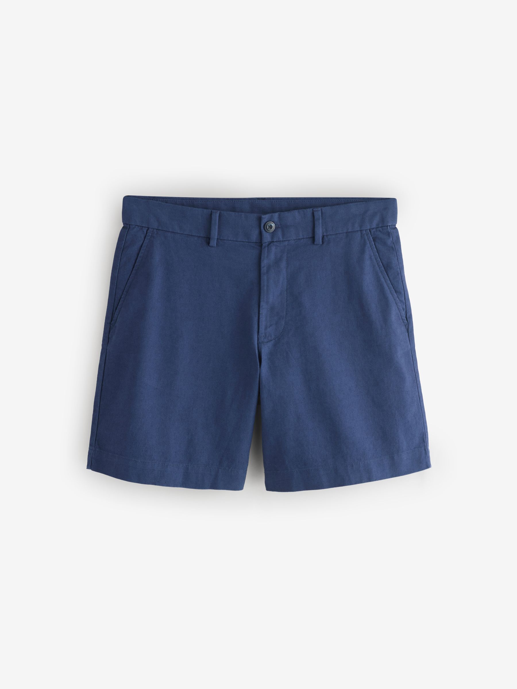 Blue 7.5 inch Linen-Cotton Shorts - Image 1 of 6