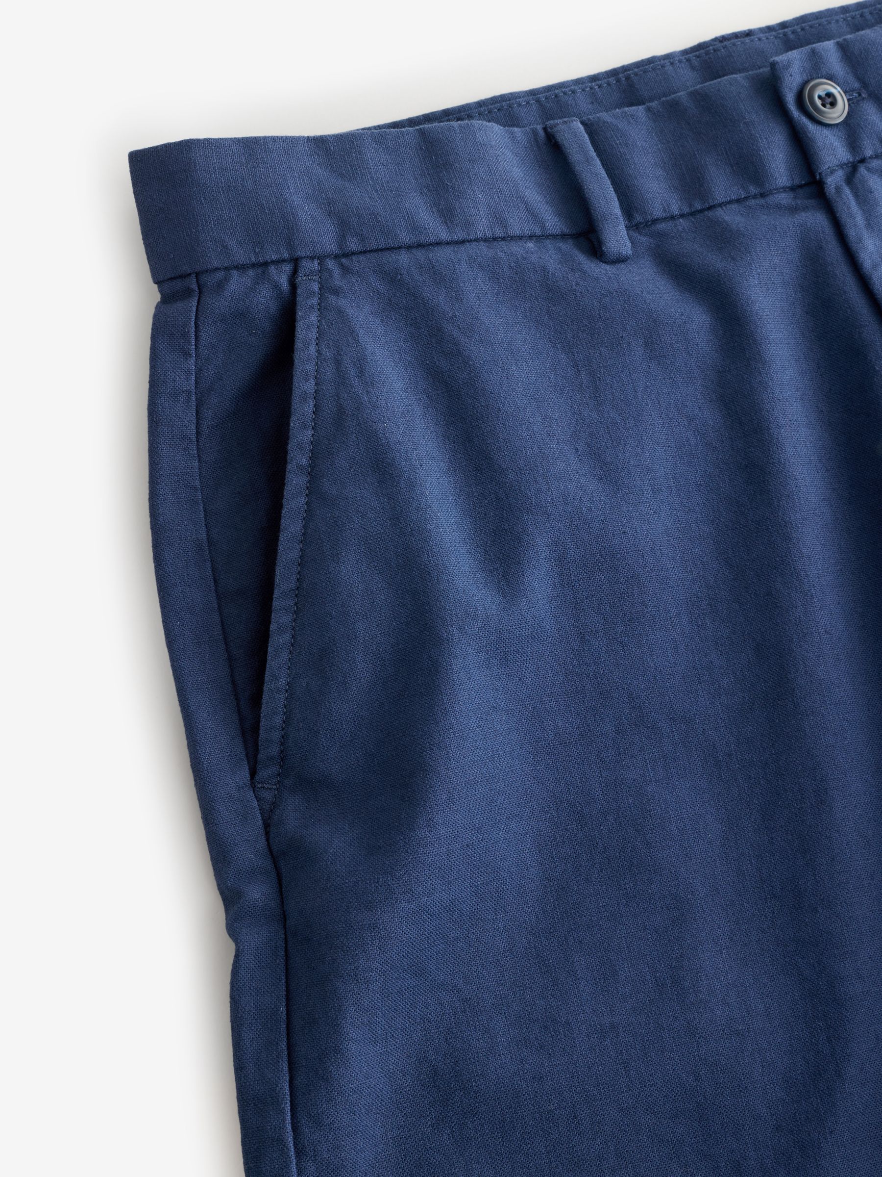 Blue 7.5 inch Linen-Cotton Shorts - Image 3 of 6