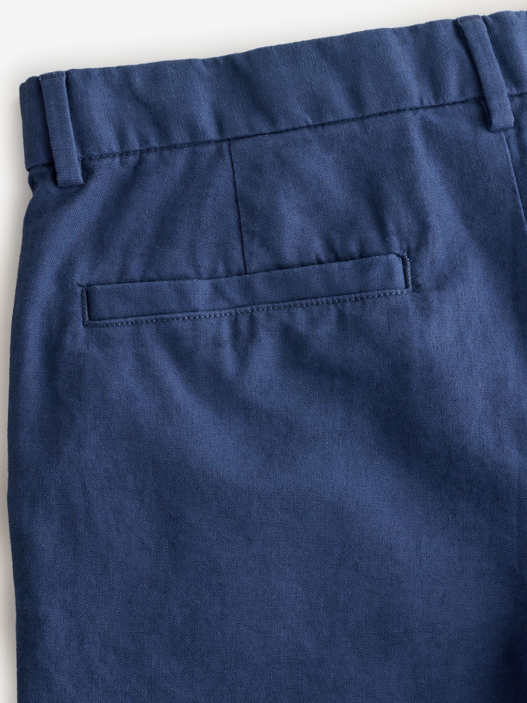 Blue 7.5 inch Linen-Cotton Shorts - Image 5 of 6
