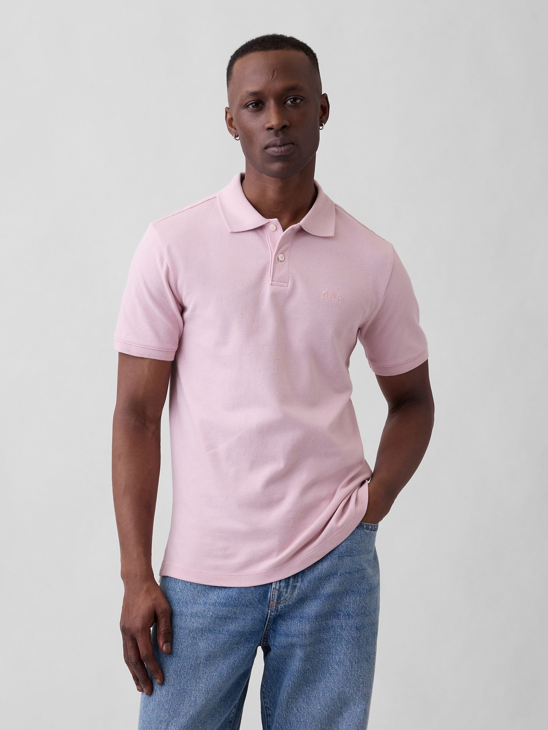 Pink Logo Pique Polo Shirt - Image 1 of 4