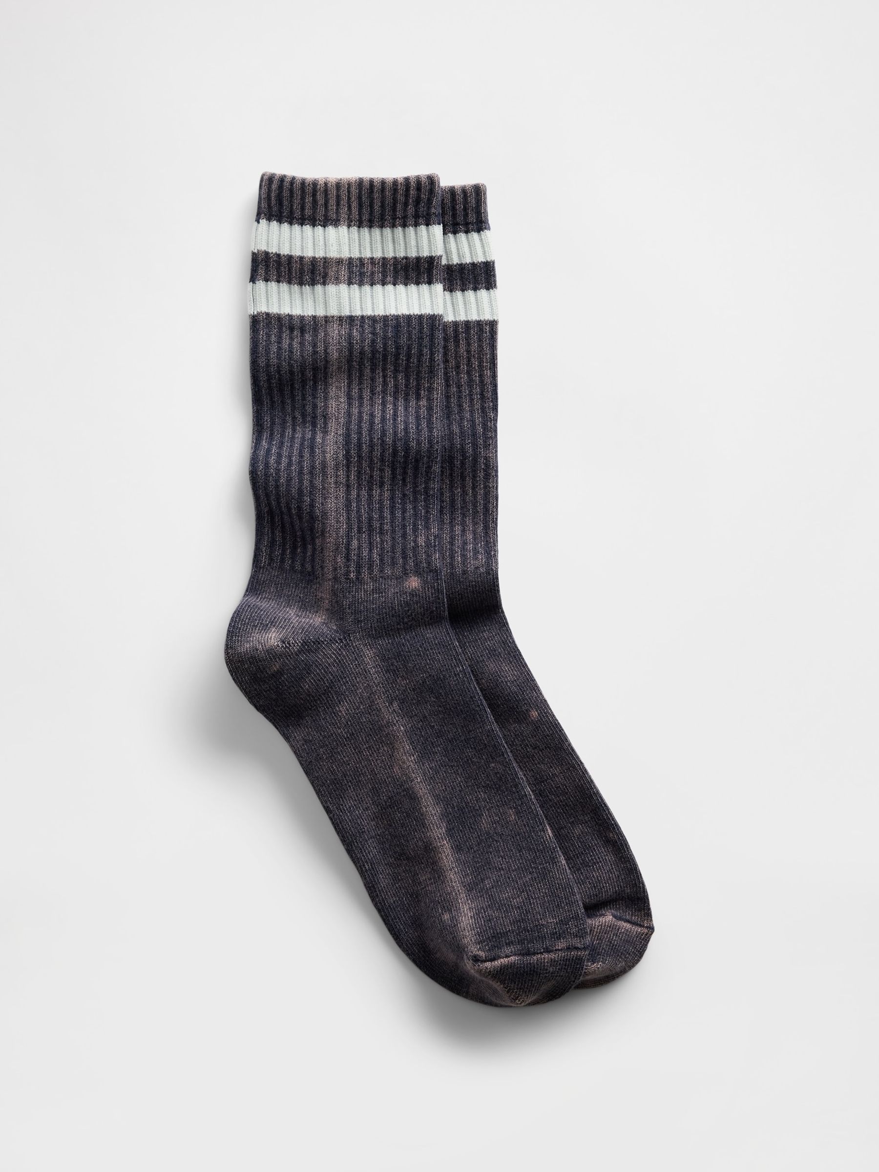 Washed Black Varsity Crew Adult Socks - Image 1 of 2 Washed Black Varsity Crew Adult Socks - Image 1 of 2