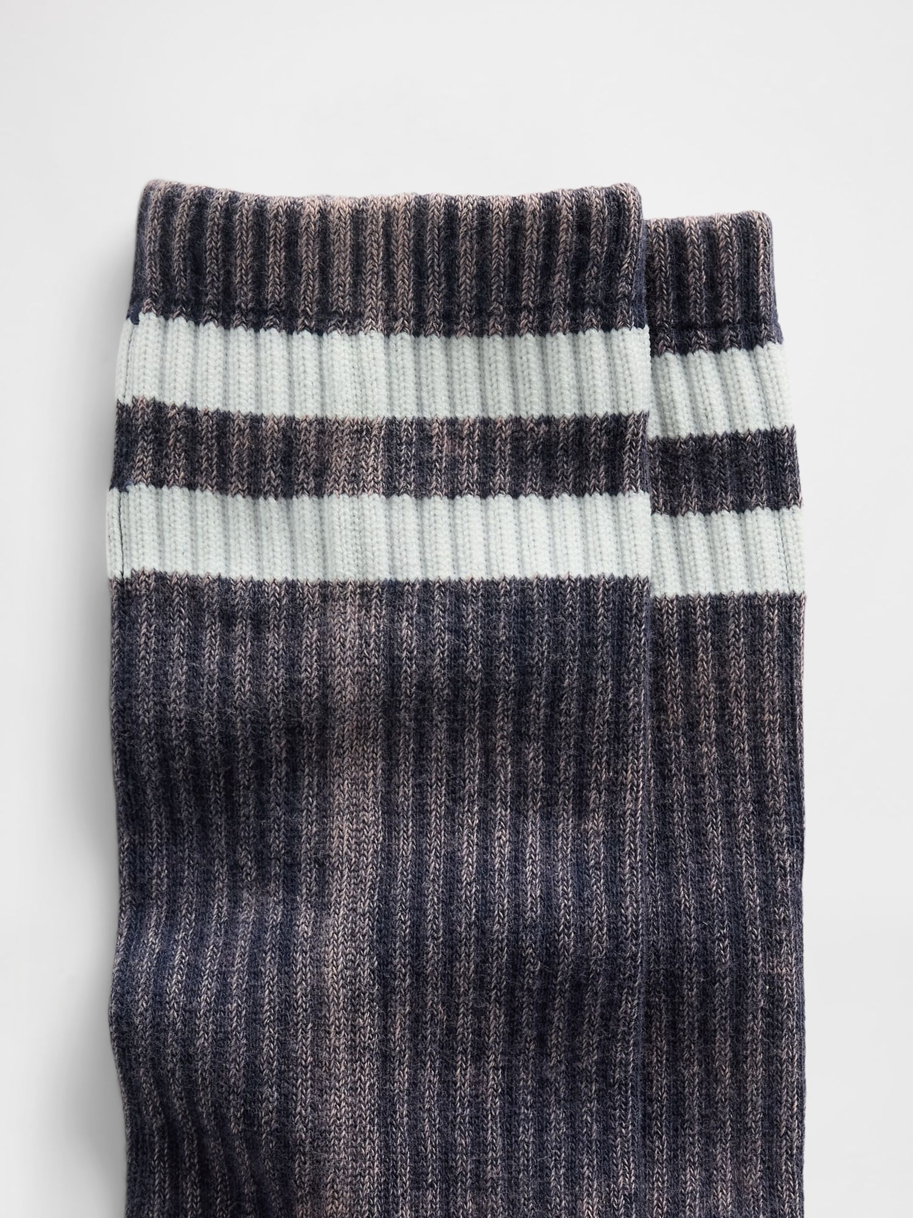 Washed Black Varsity Crew Adult Socks - Image 2 of 2 Washed Black Varsity Crew Adult Socks - Image 2 of 2