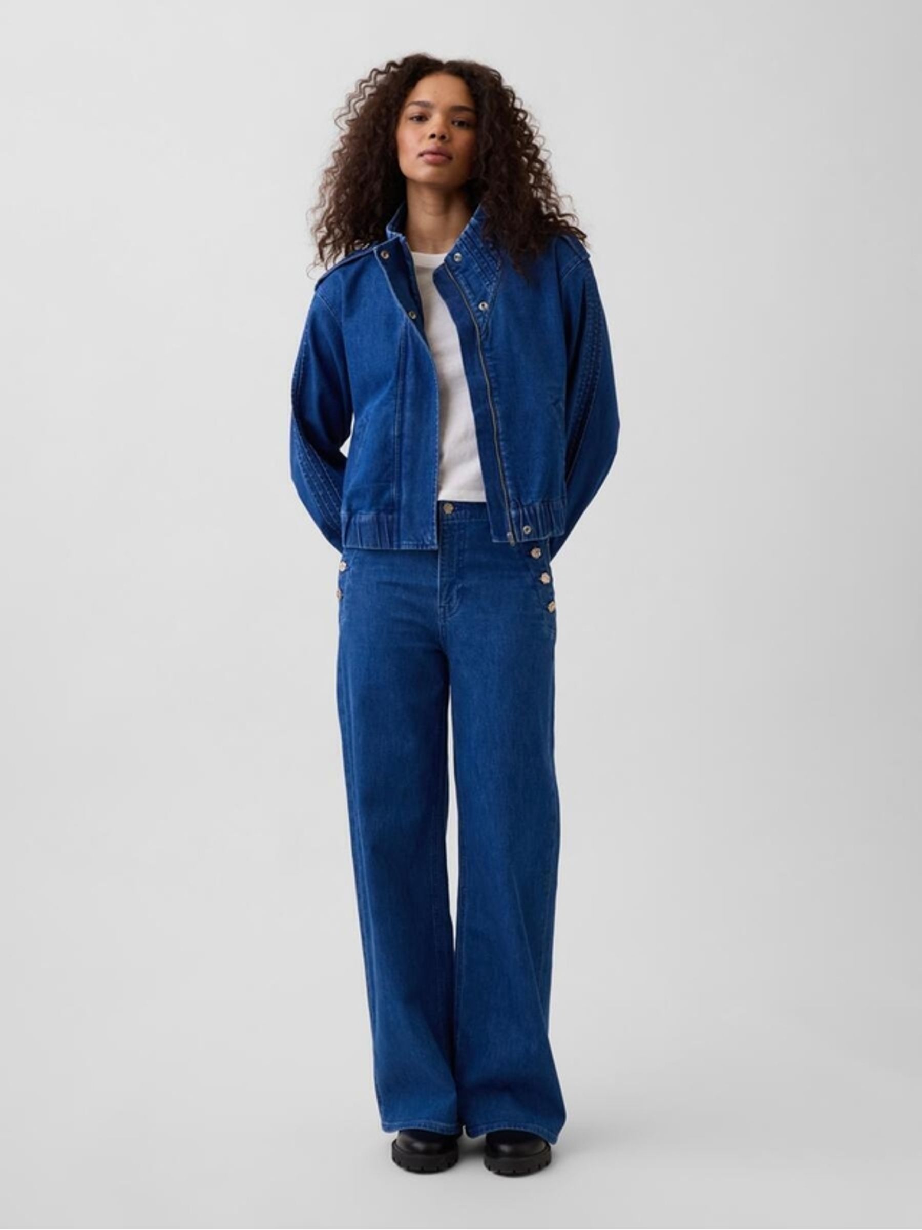 Gap x Harlem's Blue Fashion Row Denim Pintuck Jacket - Image 3 of 8