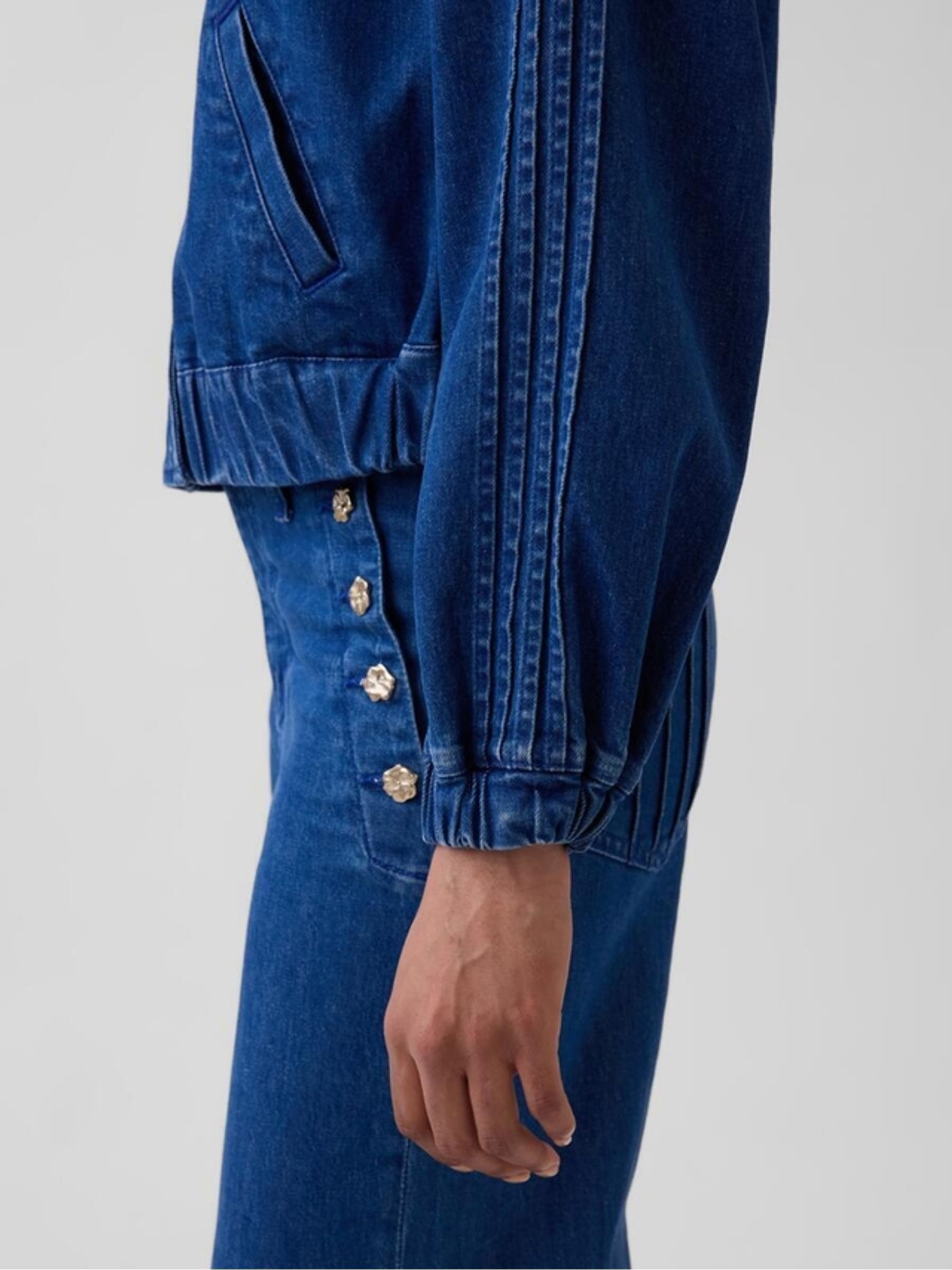 Gap x Harlem's Fashion Row Blue Denim Pintuck Jacket | Gap