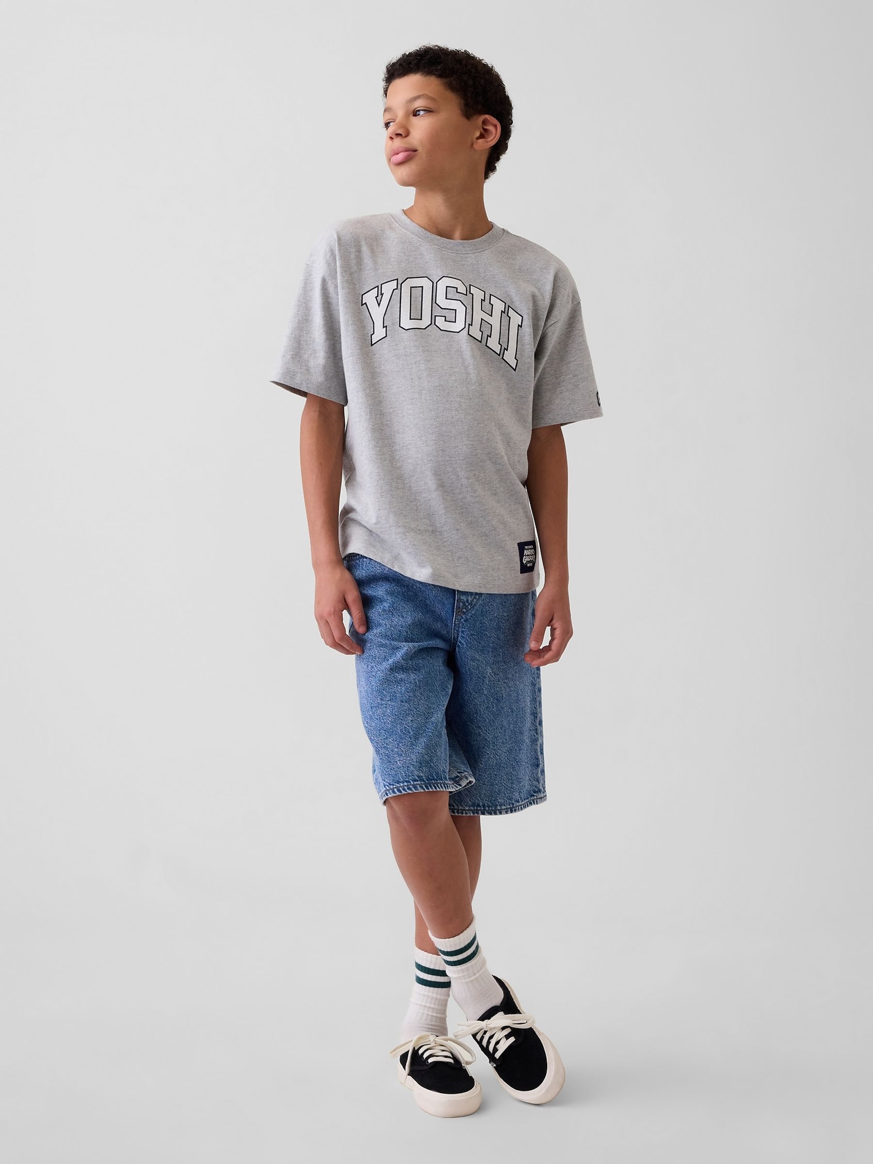 Grey Yoshi Super Mario Relaxed Graphic T-Shirt - Image 3 of 5