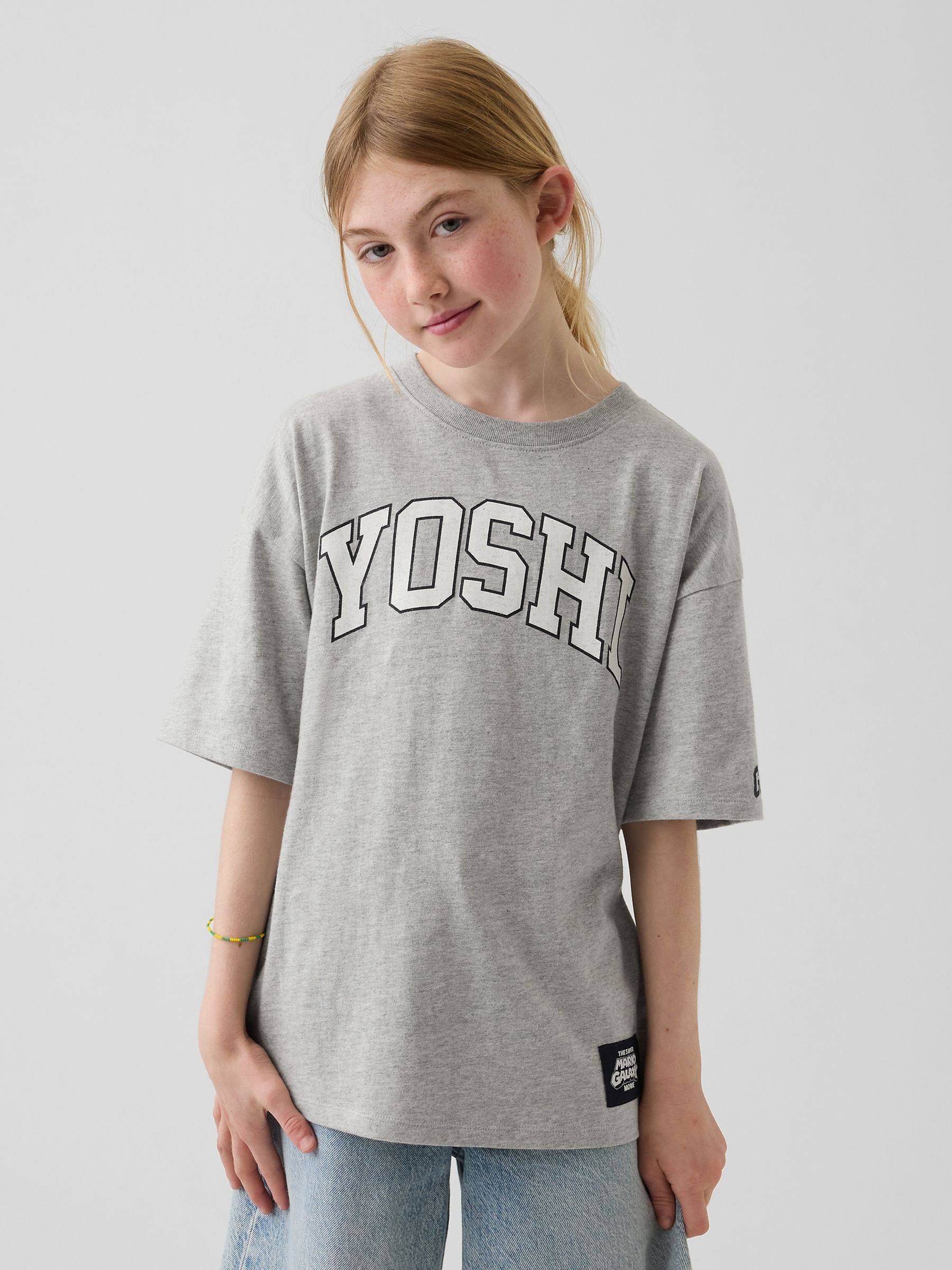 Grey Yoshi Super Mario Relaxed Graphic T-Shirt - Image 4 of 5