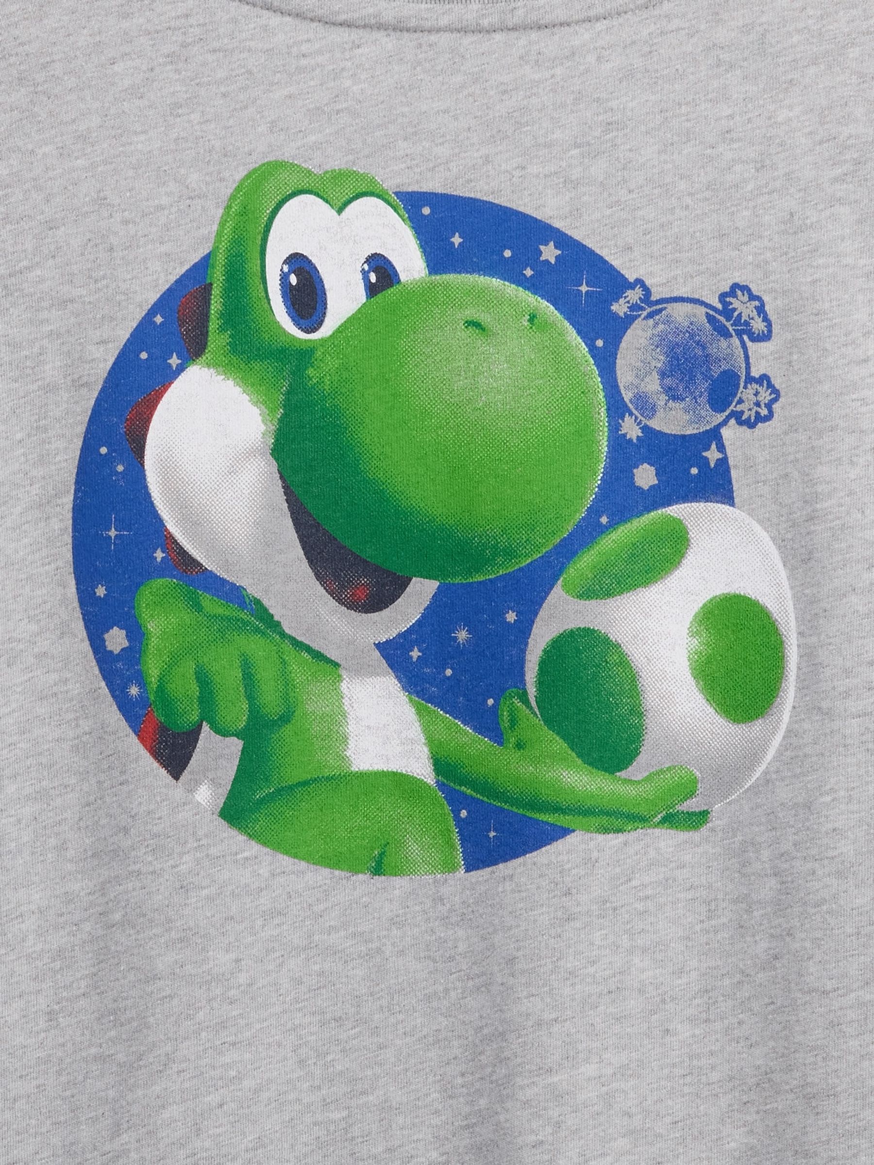 Grey Yoshi Super Mario Relaxed Graphic T-Shirt - Image 5 of 5