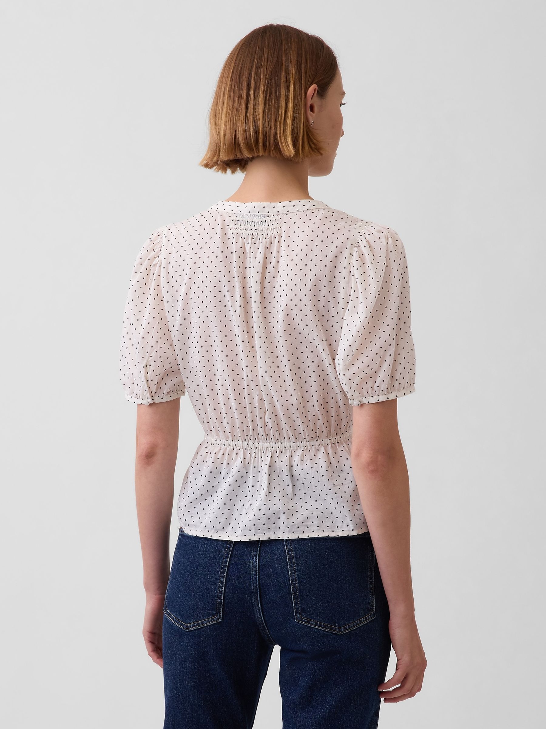 White Spotted Elasticated Waist Top - Image 2 of 4