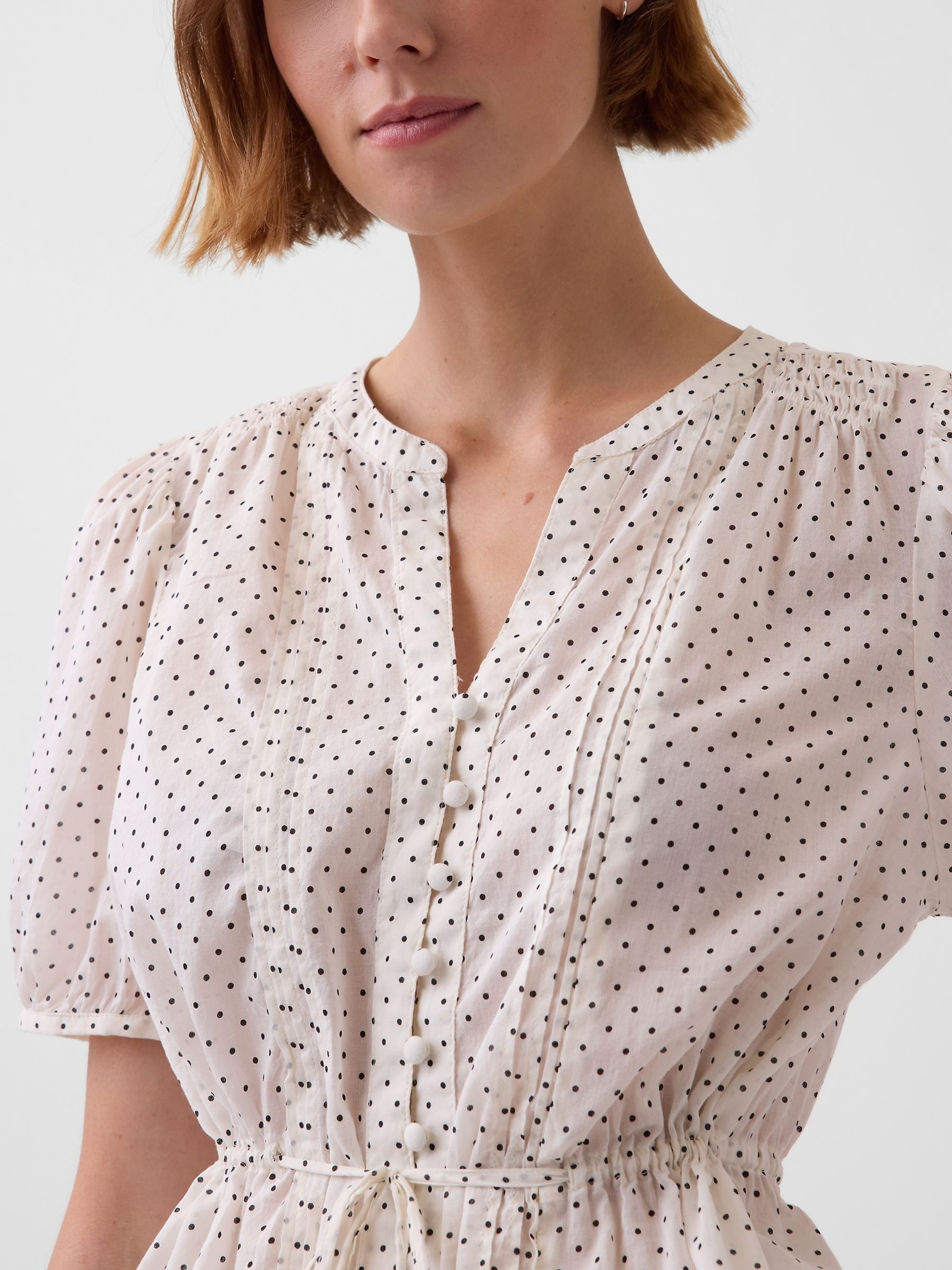 White Spotted Elasticated Waist Top - Image 4 of 4