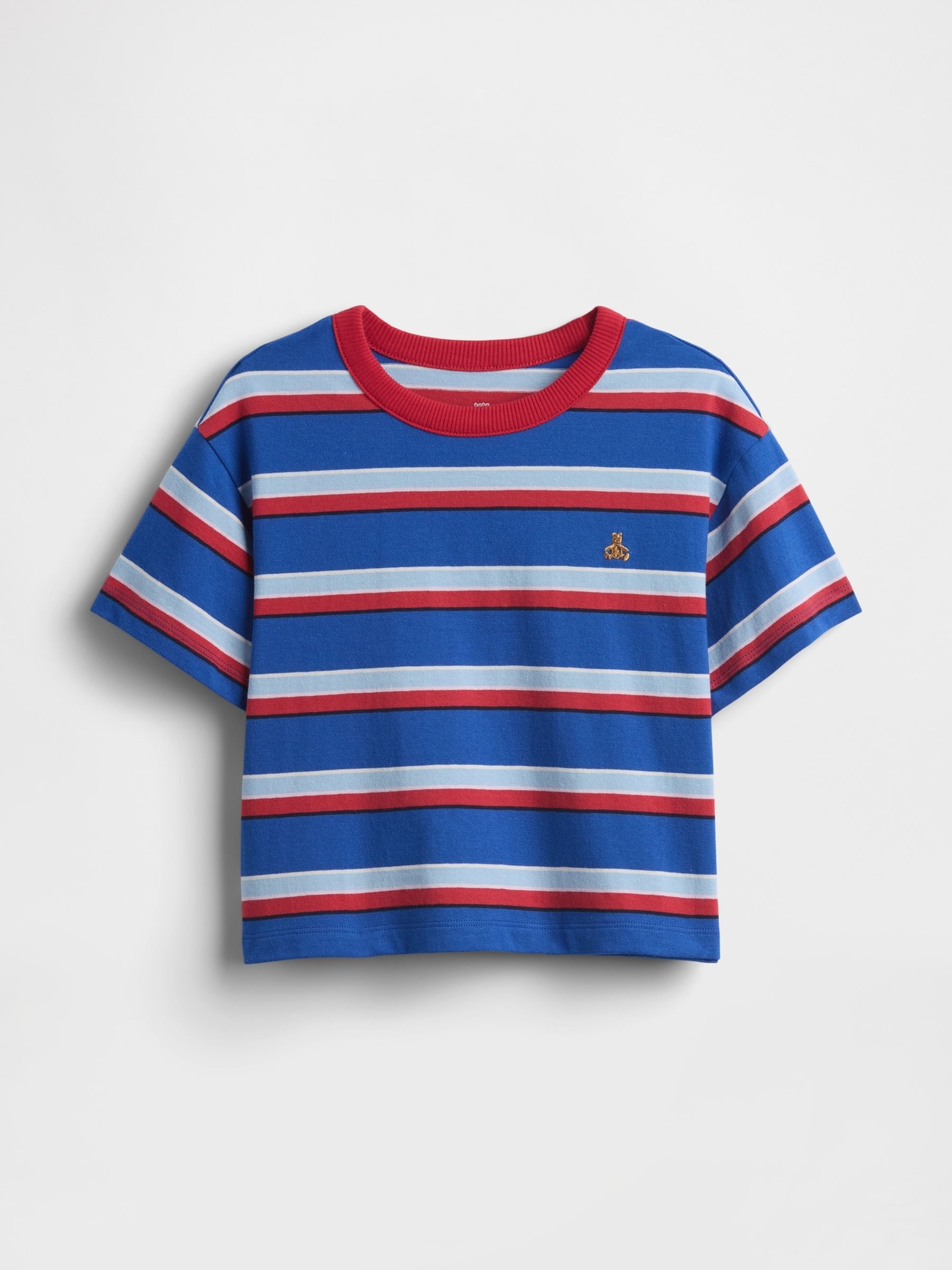 Red/Blue Stripe Boxy T-Shirt - Image 1 of 3