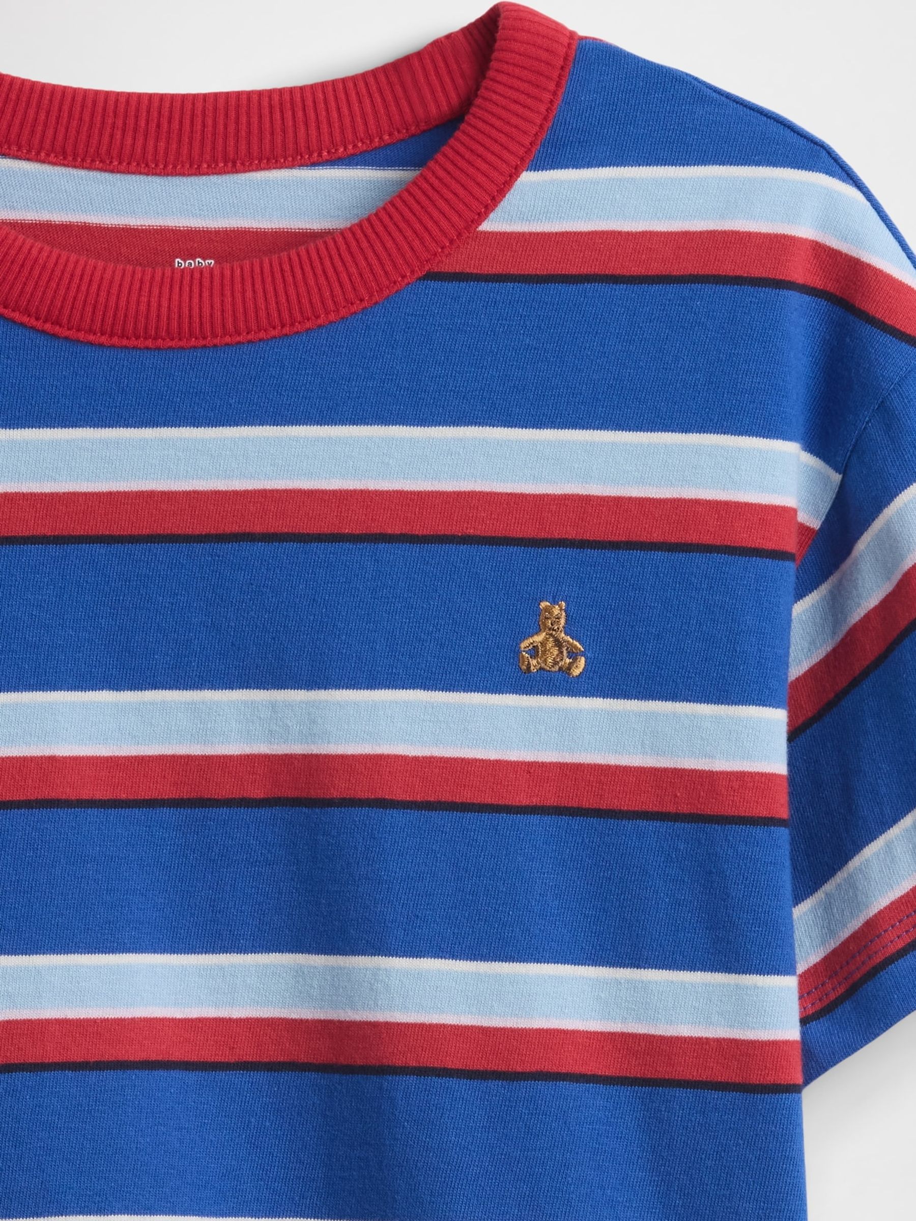Red/Blue Stripe Boxy T-Shirt - Image 3 of 3