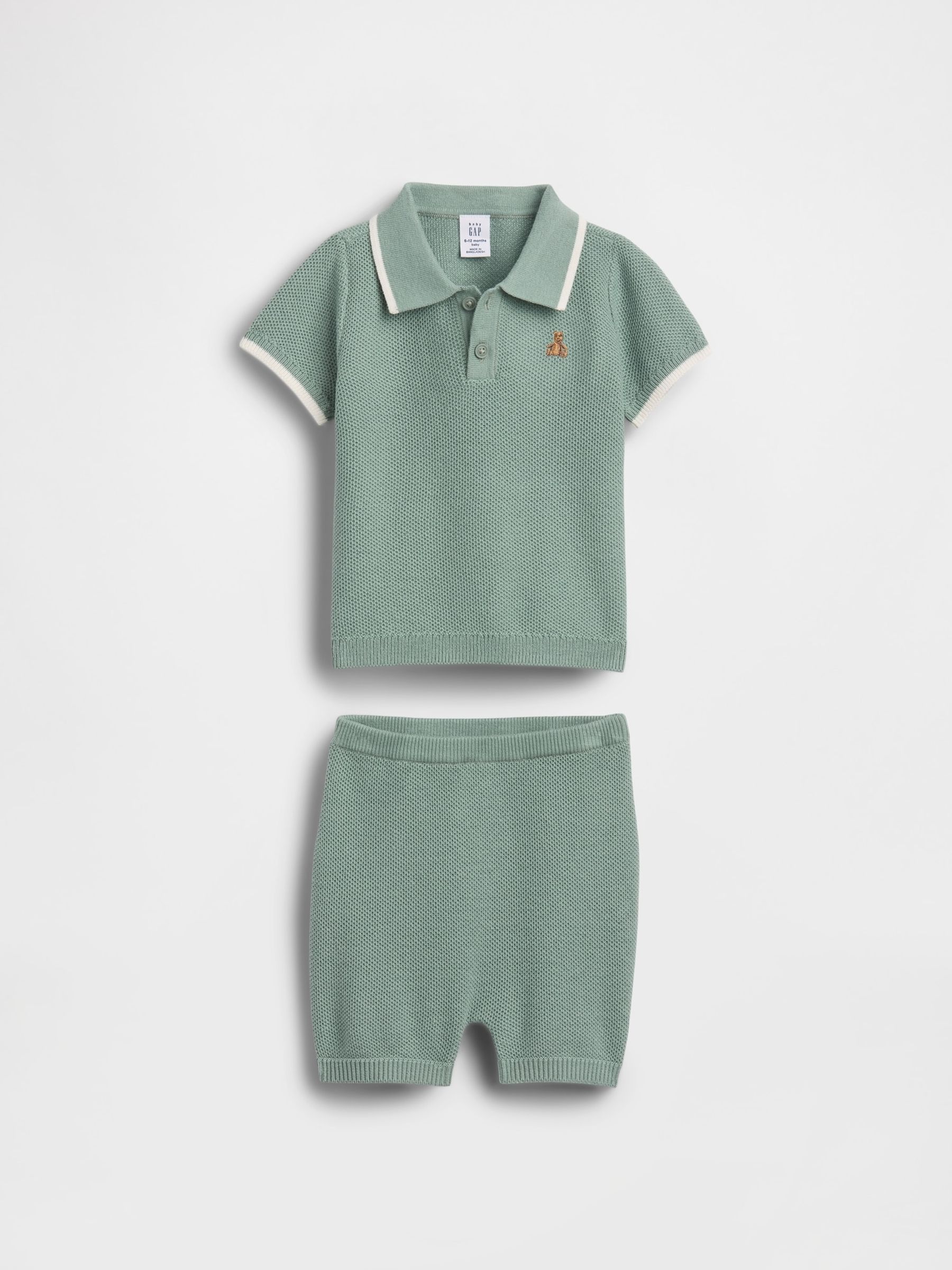Green Knitted Polo Outfit Set - Image 1 of 2