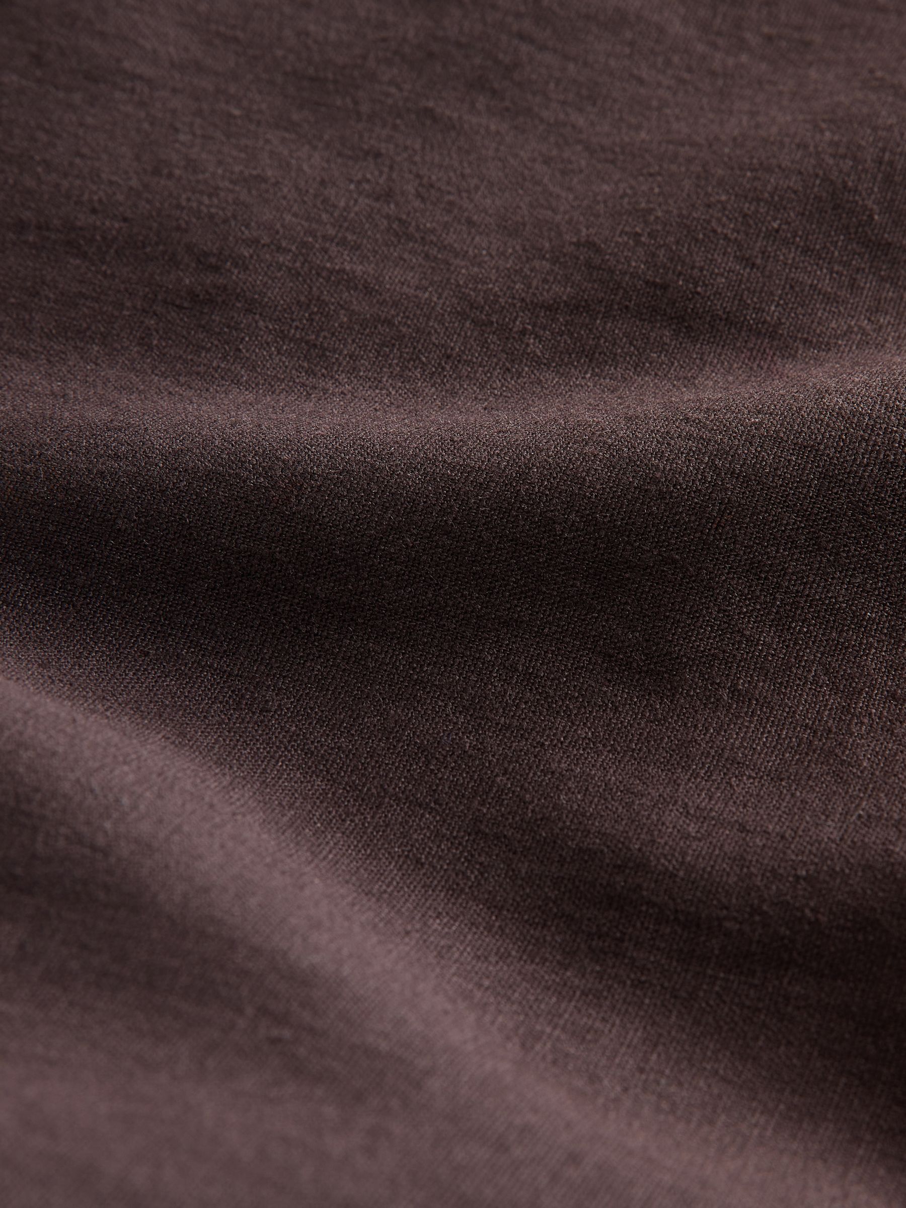 Brown Mid Rise Linen-Blend Easy Barrel Trousers - Image 3 of 5