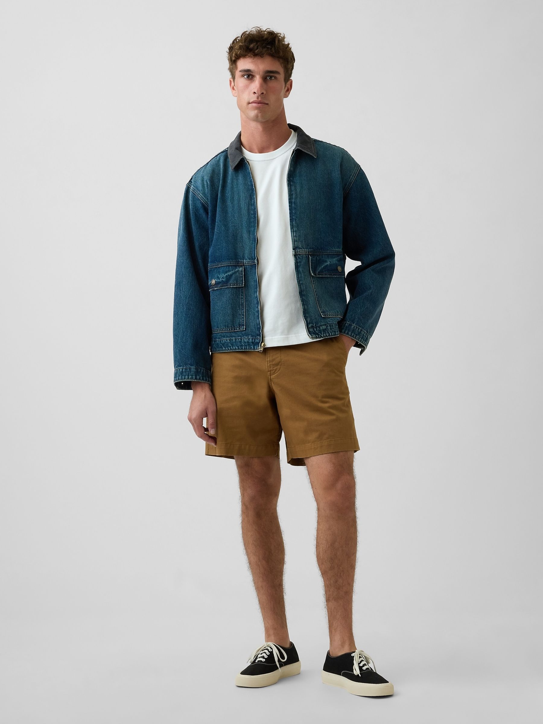 Brown 7 inch Relaxed Shorts - Image 1 of 4