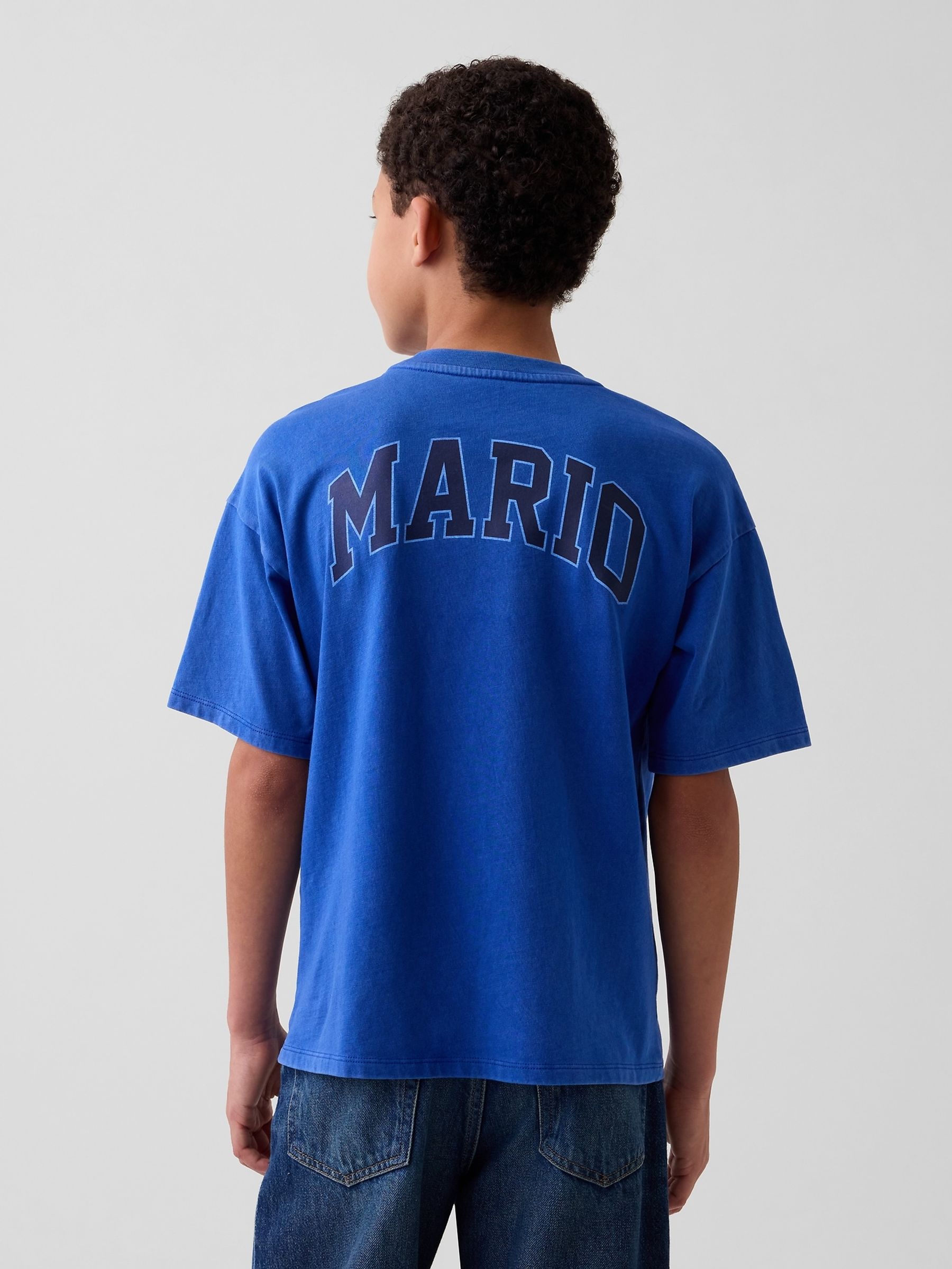 Blue Super Mario Relaxed Graphic T-Shirt - Image 2 of 5